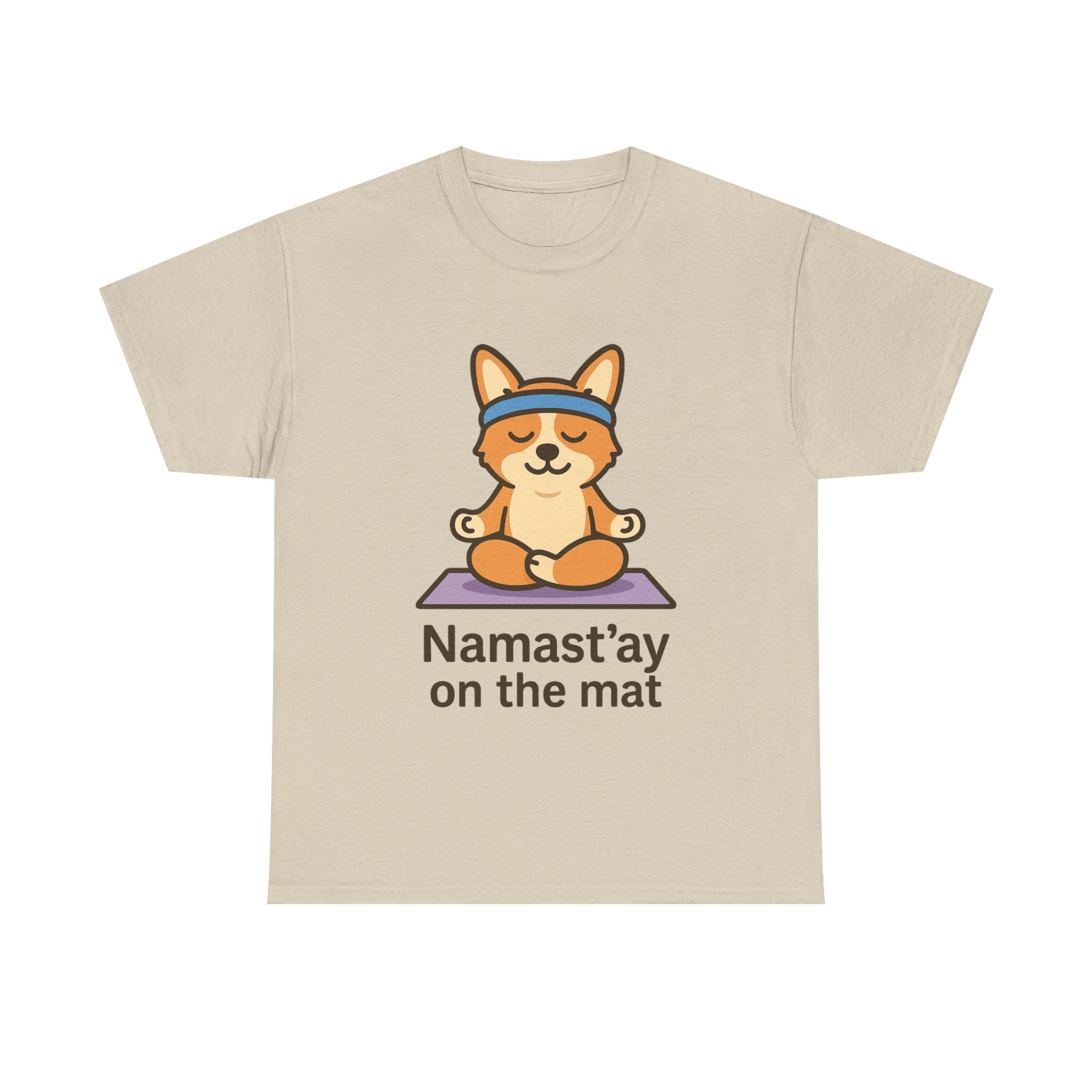 Namast’ay on the Mat – Yogloo Lotus Pose Yoga T-Shirt | Cute Corgi Mindfulness Tee
