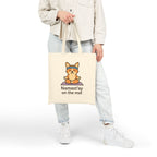 Yoga Corgi Tote Bag — "Namast'ay on the Mat" Cotton Canvas Tote