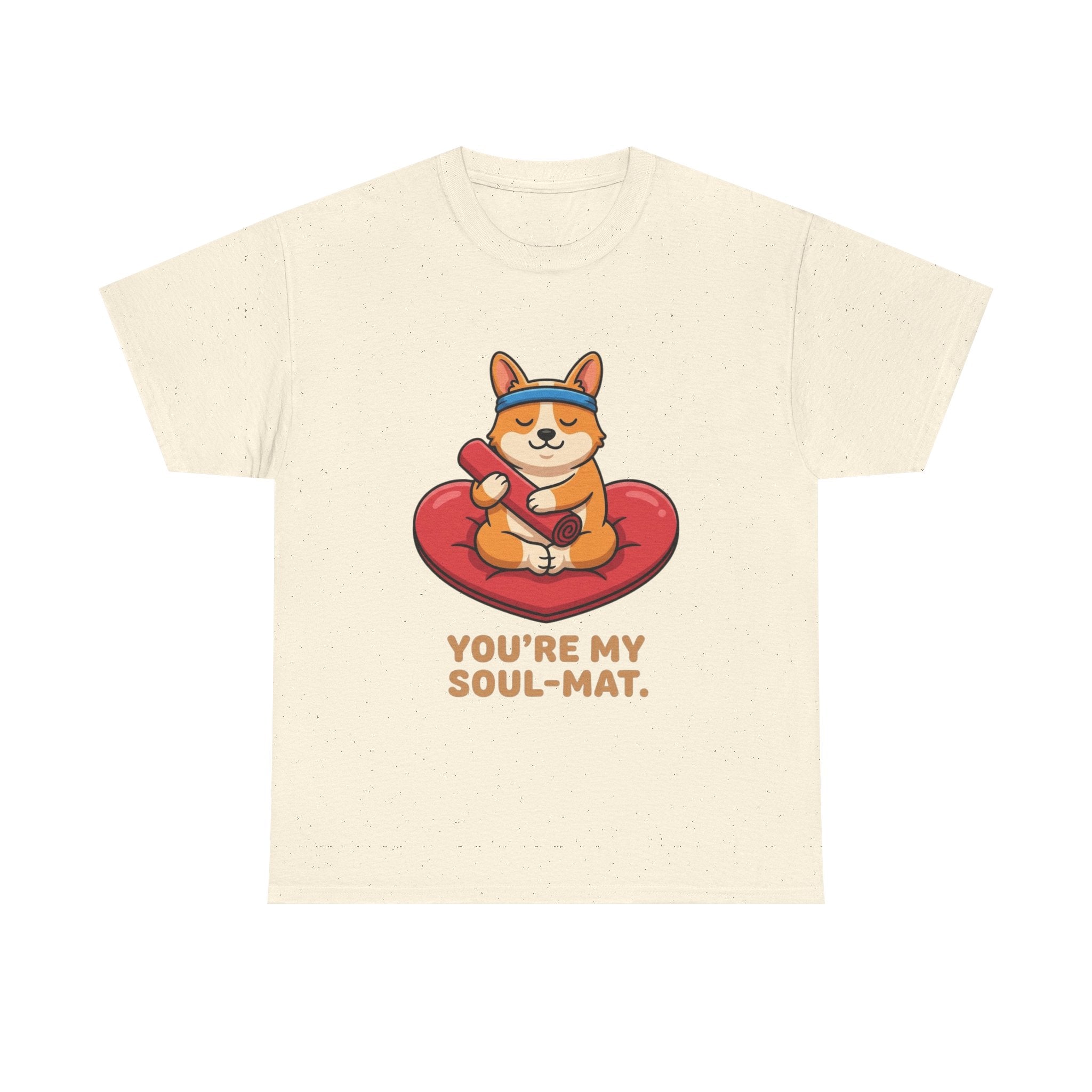 "You're My Soul-Mat" Corgi Yoga T-Shirt – Funny Valentine’s Day Gift for Dog Lovers