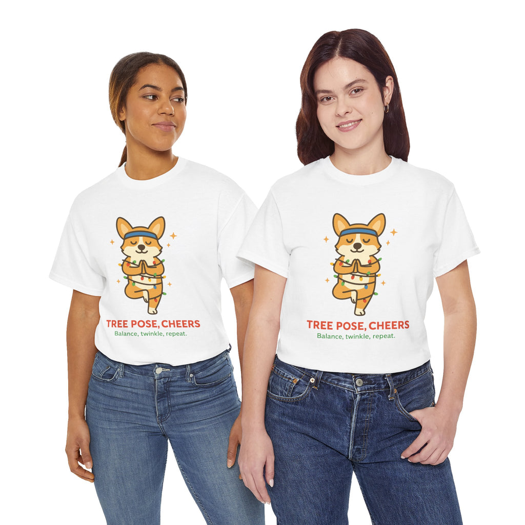 Tree Pose, Tree Cheers – Festive Balance Tee