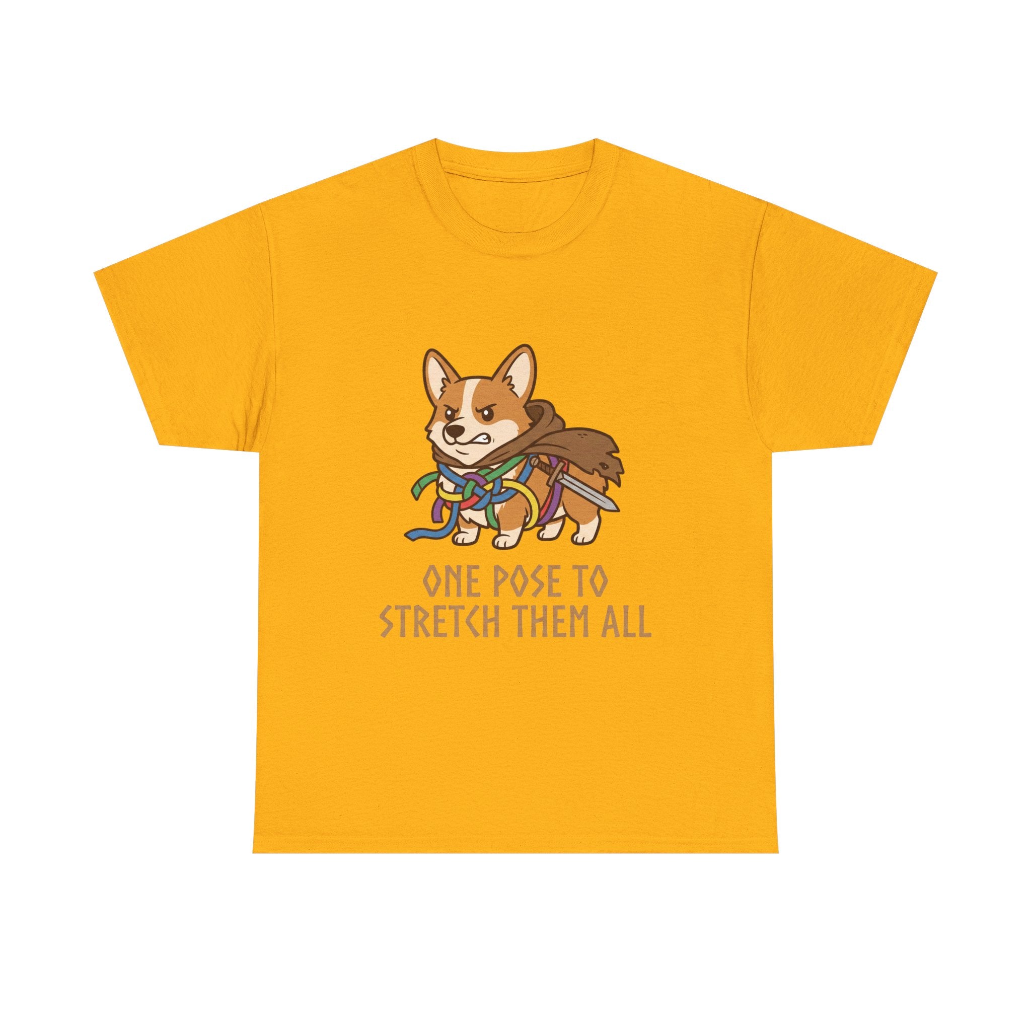 Corgi Yoga T-Shirt — "One Pose to Stretch Them All" Cute Dog Tee