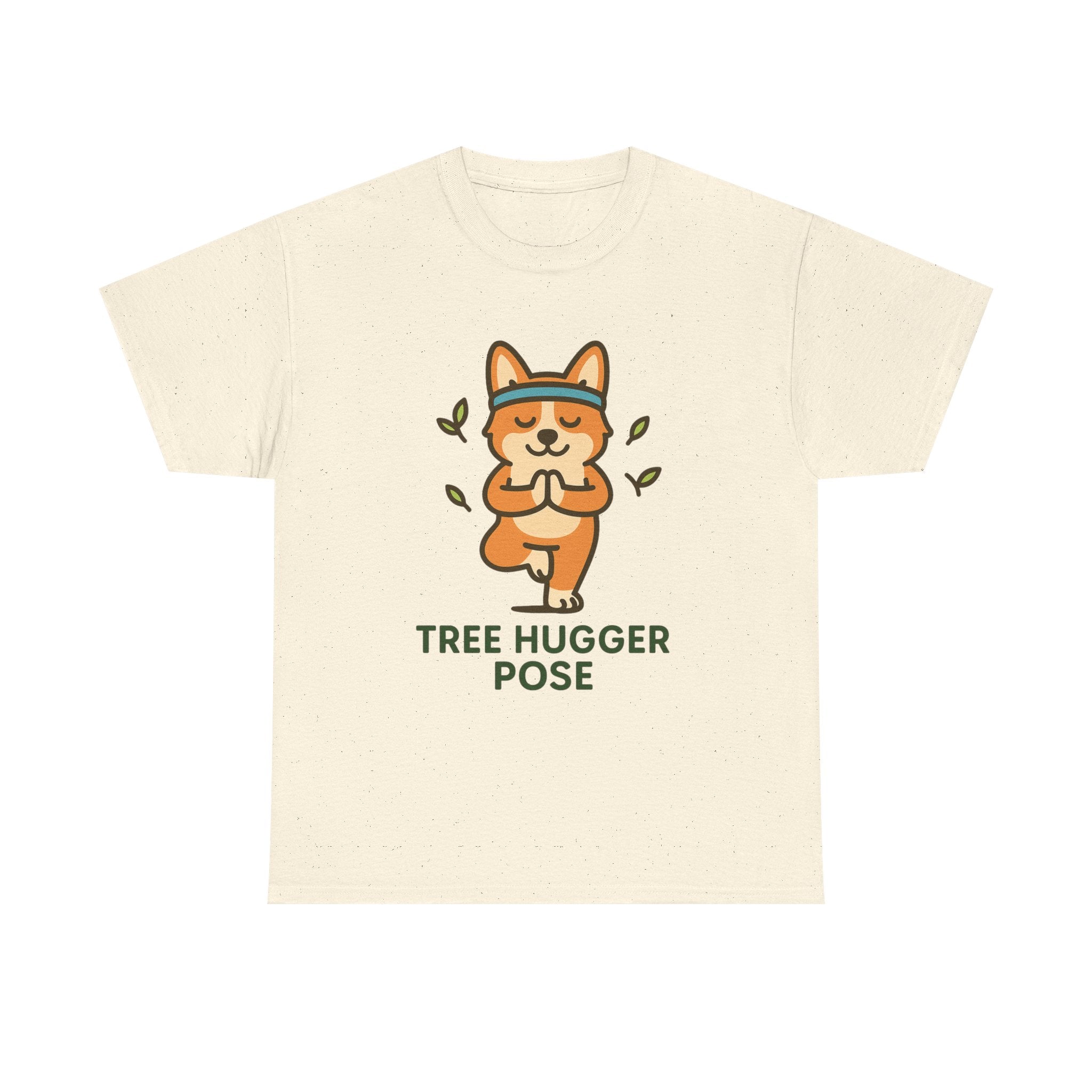 Tree Hugger Pose – Yogloo Corgi Tree Pose Yoga T-Shirt | Cute Eco-Yoga Gift, Mindfulness Tee