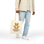 Tote Bag — "Paw-sitive Energy" Yoga Corgi Cotton Canvas Tote