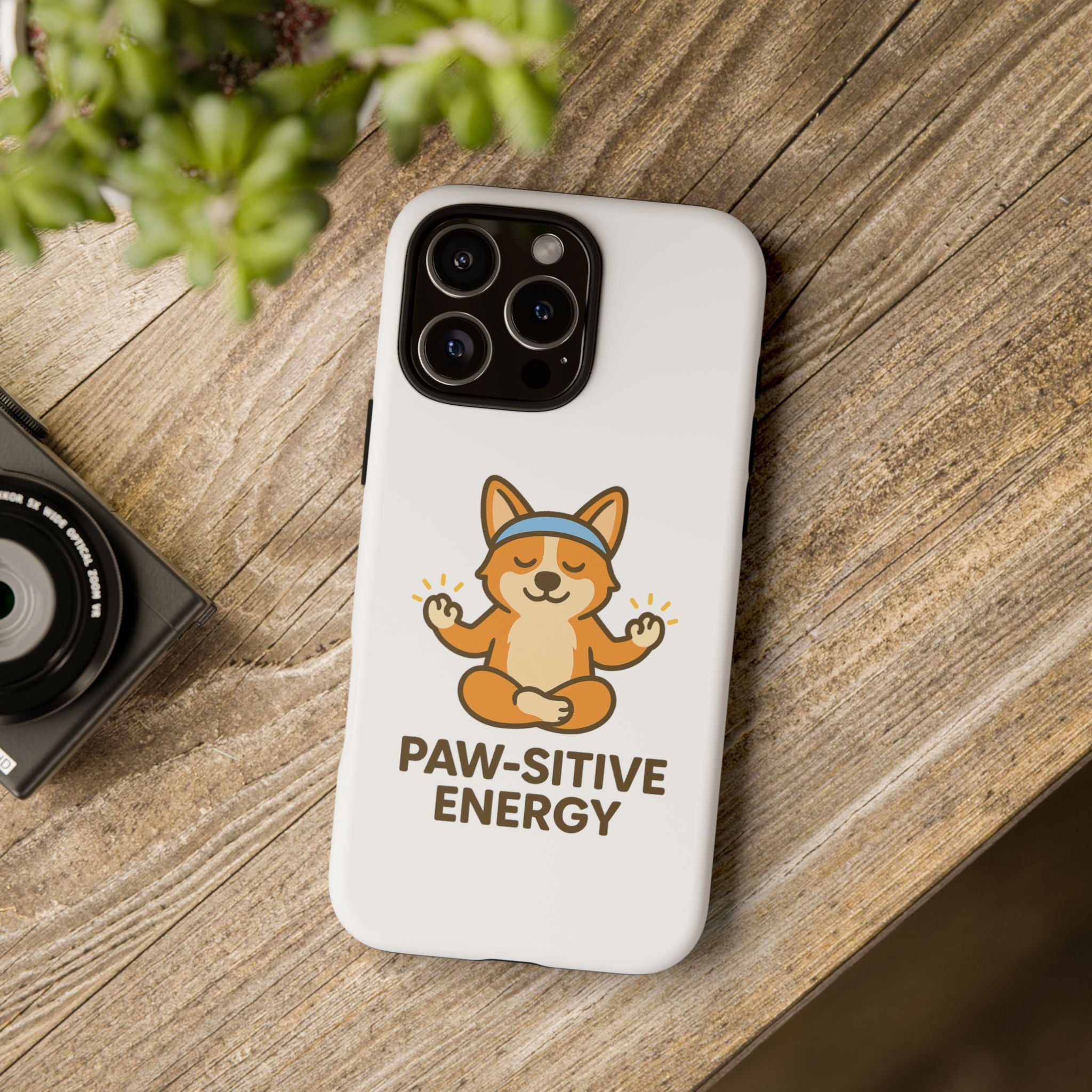 iPhone Case — "Paw-sitive Energy" Corgi Yoga Protective Cover