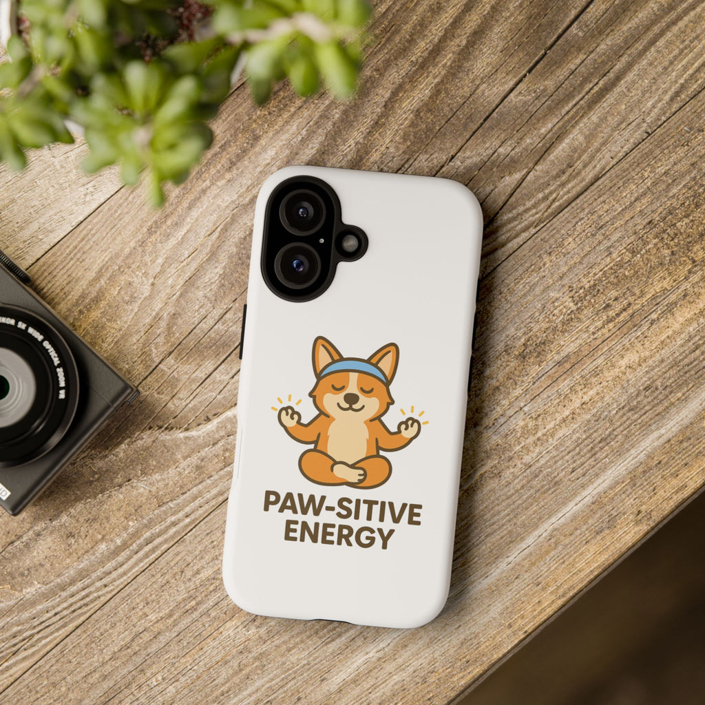 iPhone Case — "Paw-sitive Energy" Corgi Yoga Protective Cover