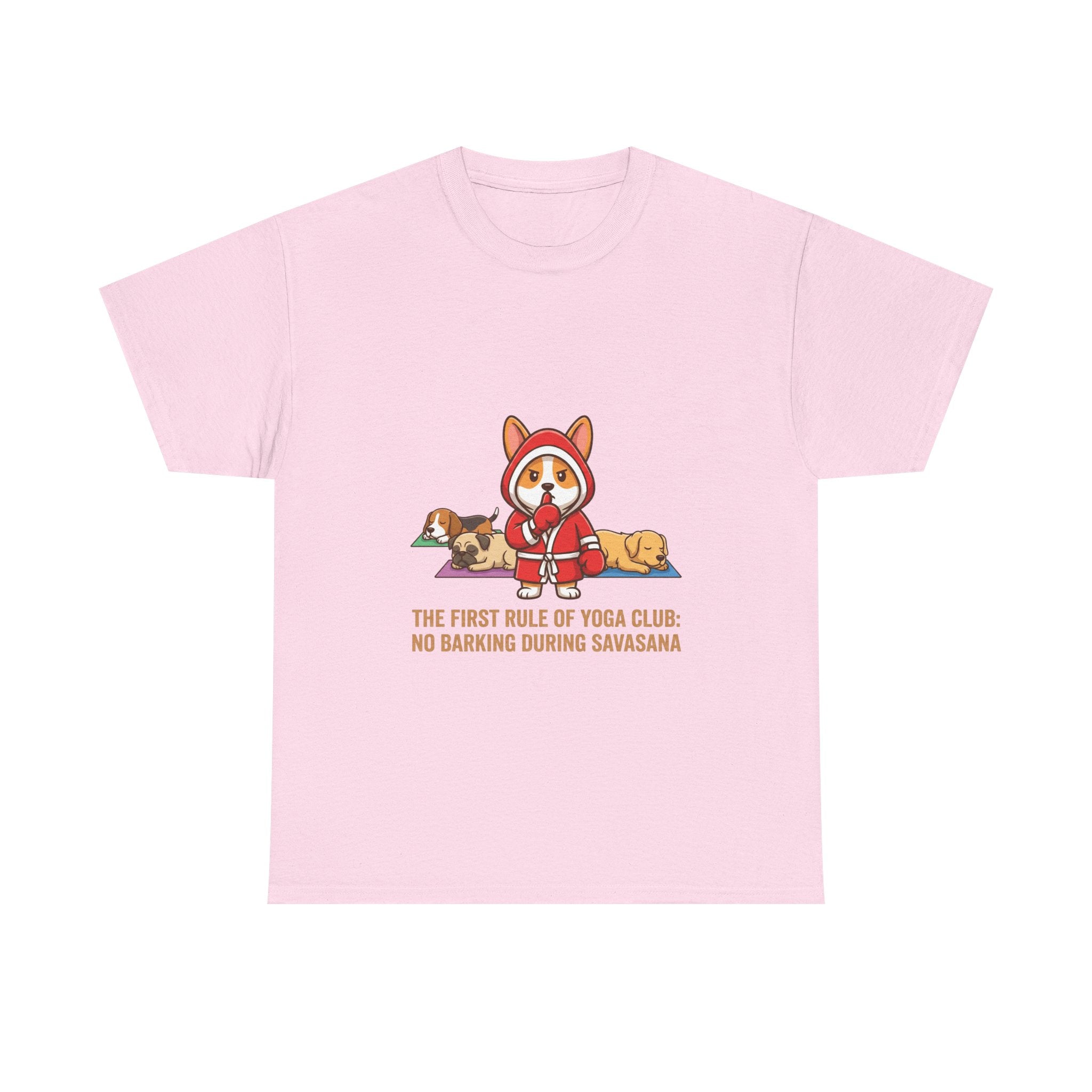 Yoga Corgi T-Shirt — "No Barking During Savasana" Funny Dog Yoga Tee