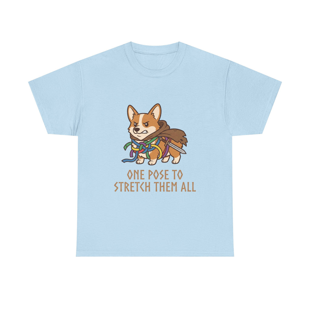 Corgi Yoga T-Shirt — "One Pose to Stretch Them All" Cute Dog Tee