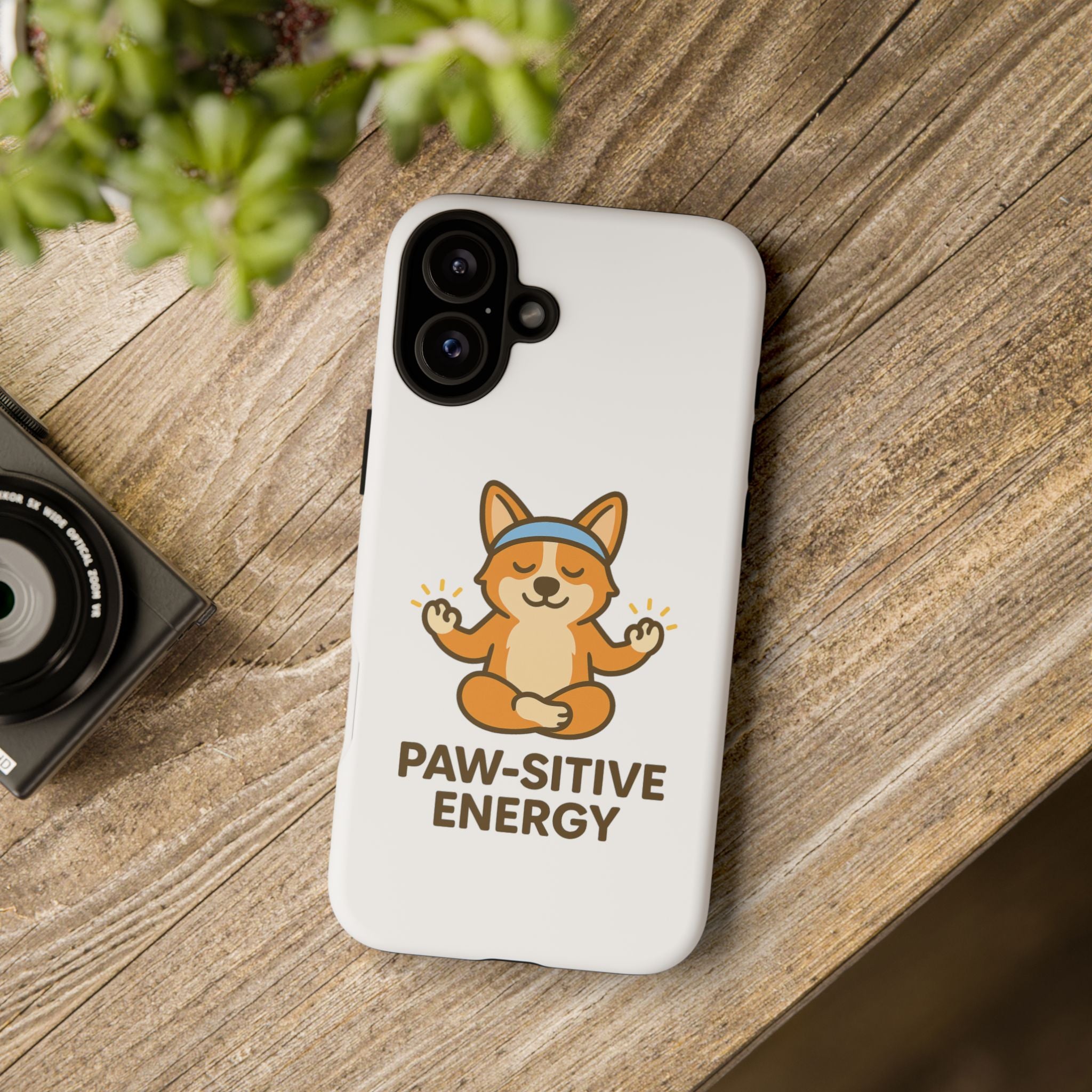 iPhone Case — "Paw-sitive Energy" Corgi Yoga Protective Cover