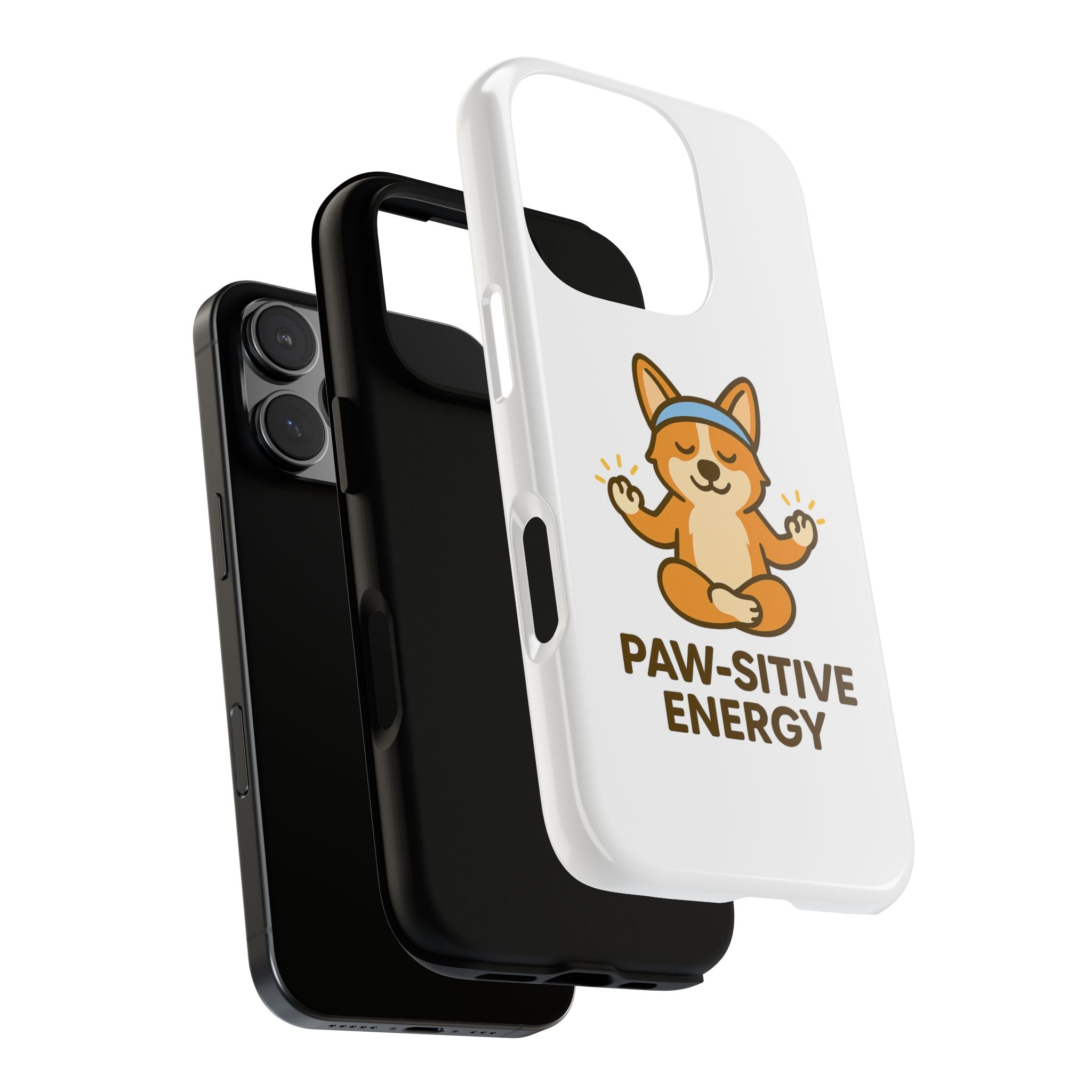 iPhone Case — "Paw-sitive Energy" Corgi Yoga Protective Cover