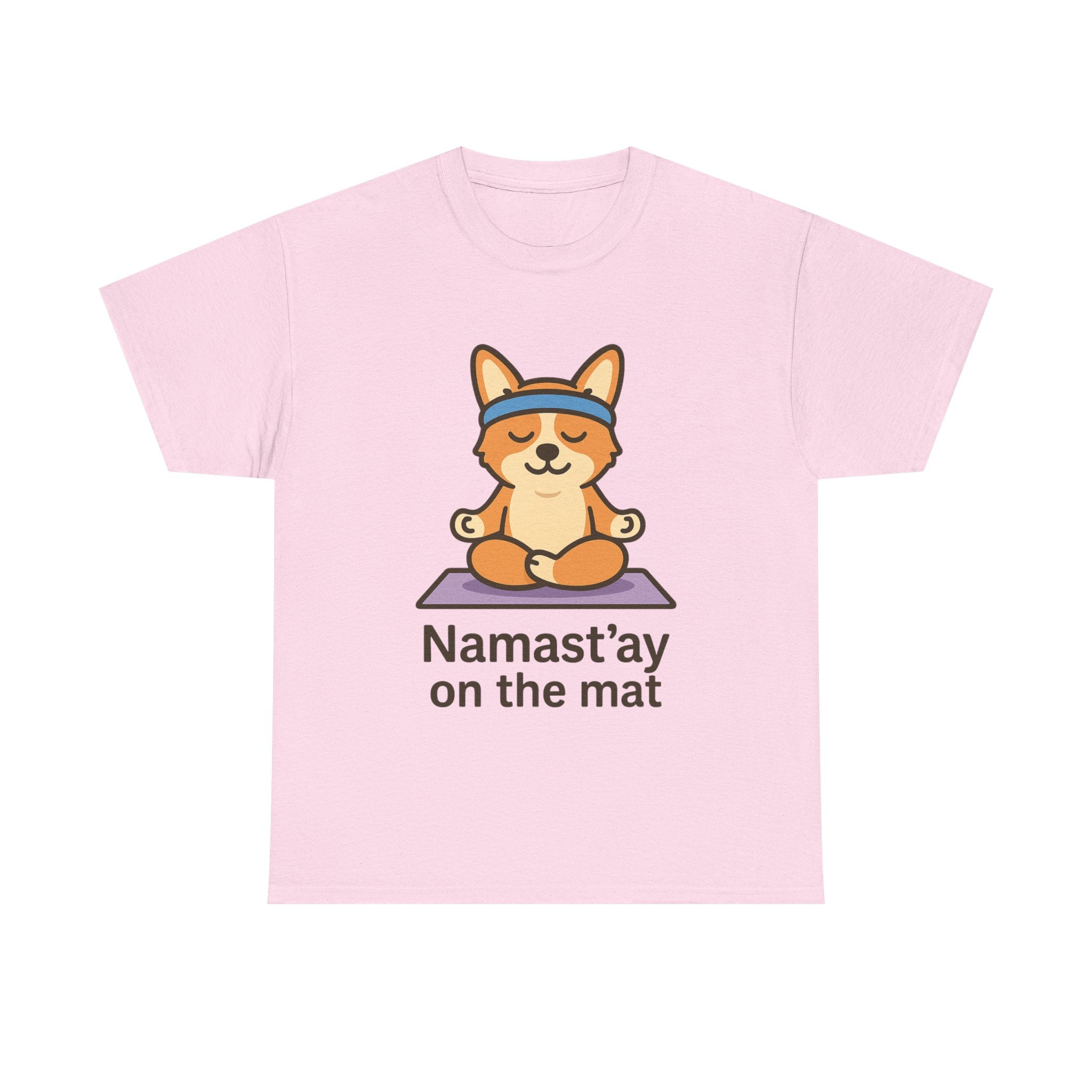 Namast’ay on the Mat – Yogloo Lotus Pose Yoga T-Shirt | Cute Corgi Mindfulness Tee