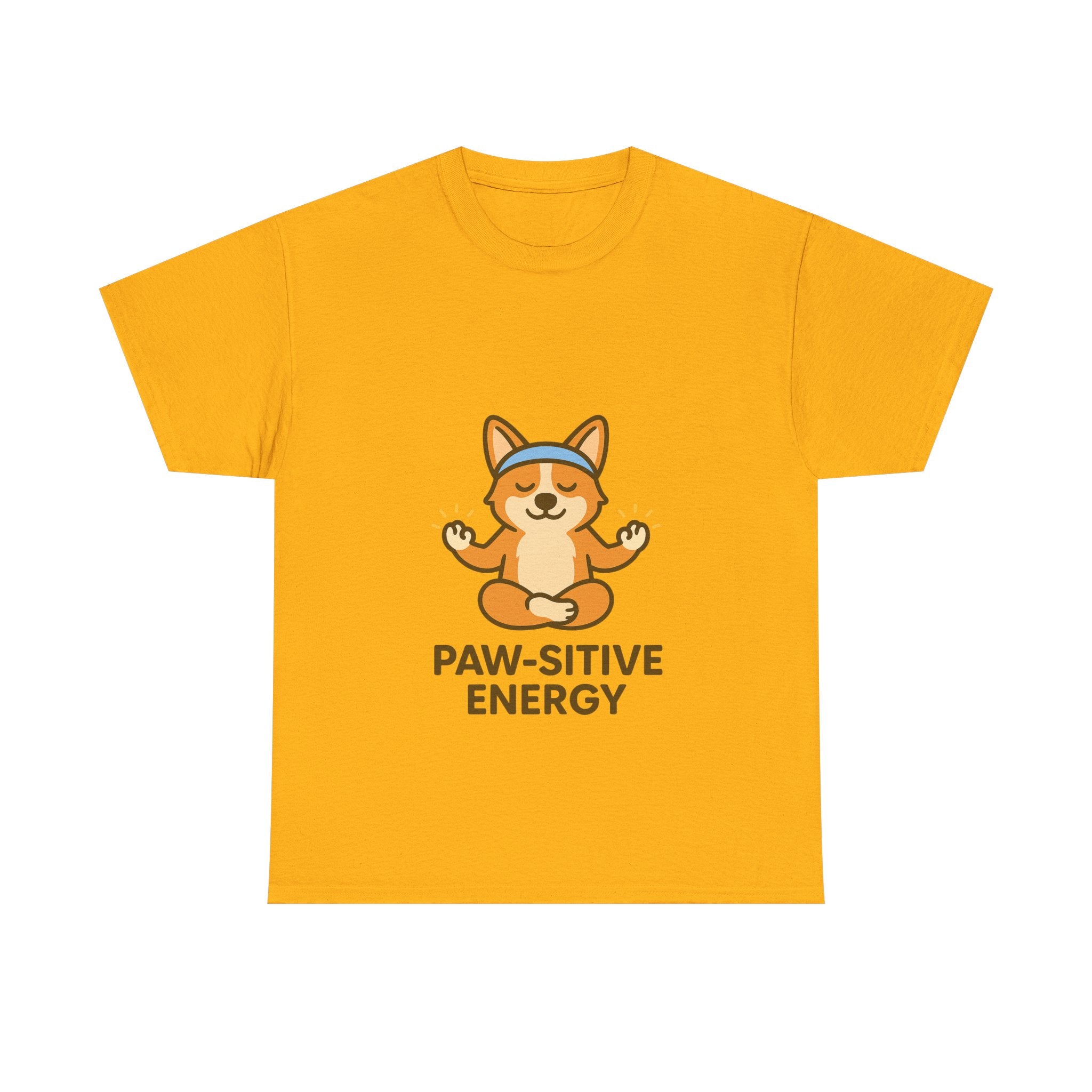 Paw-sitive Energy – Yogloo Meditating Corgi Yoga T-Shirt | Mindfulness Tee, Glowing Paws Design