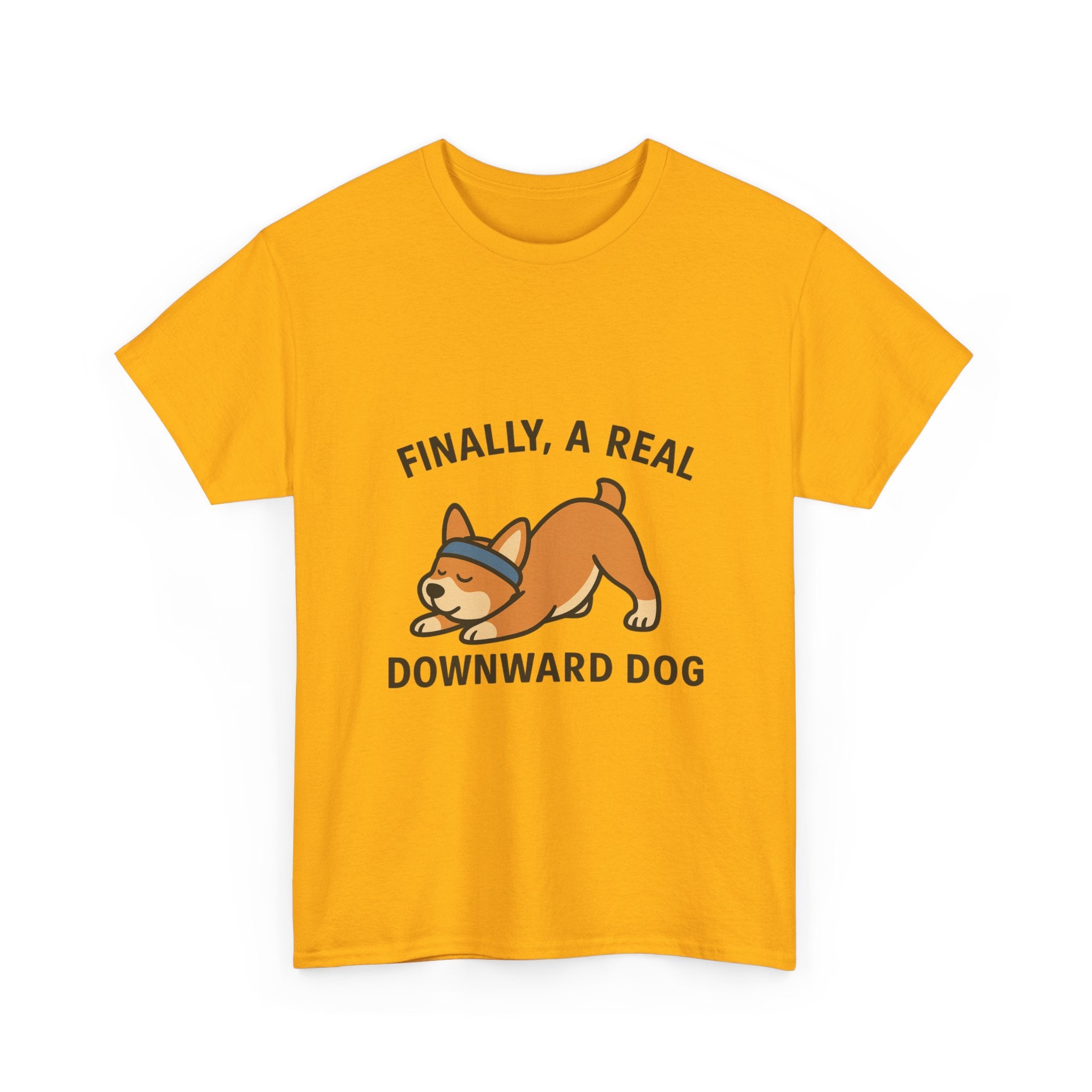 “Finally, a REAL Downward Dog” T-Shirt – Yogloo Collection