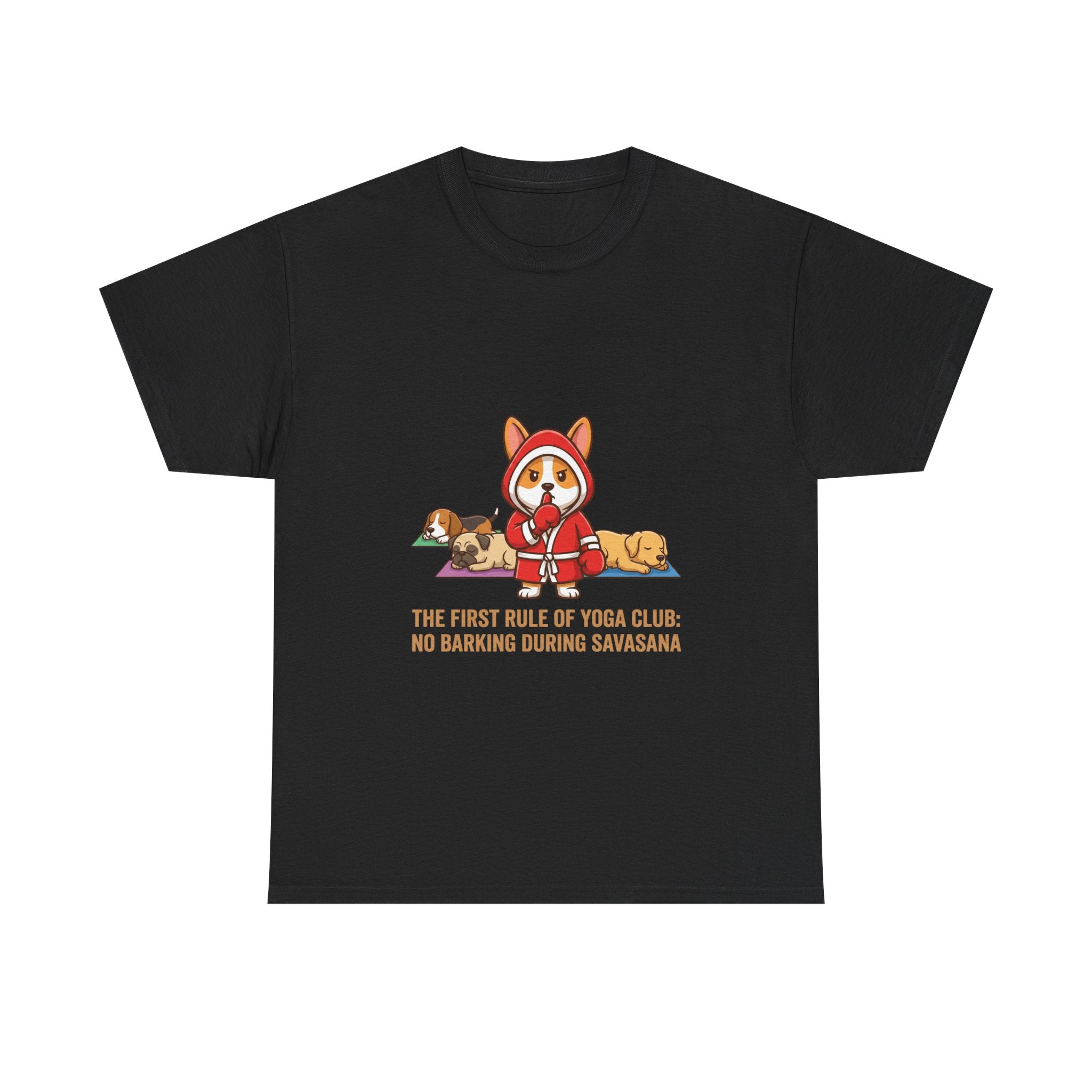 Yoga Corgi T-Shirt — "No Barking During Savasana" Funny Dog Yoga Tee
