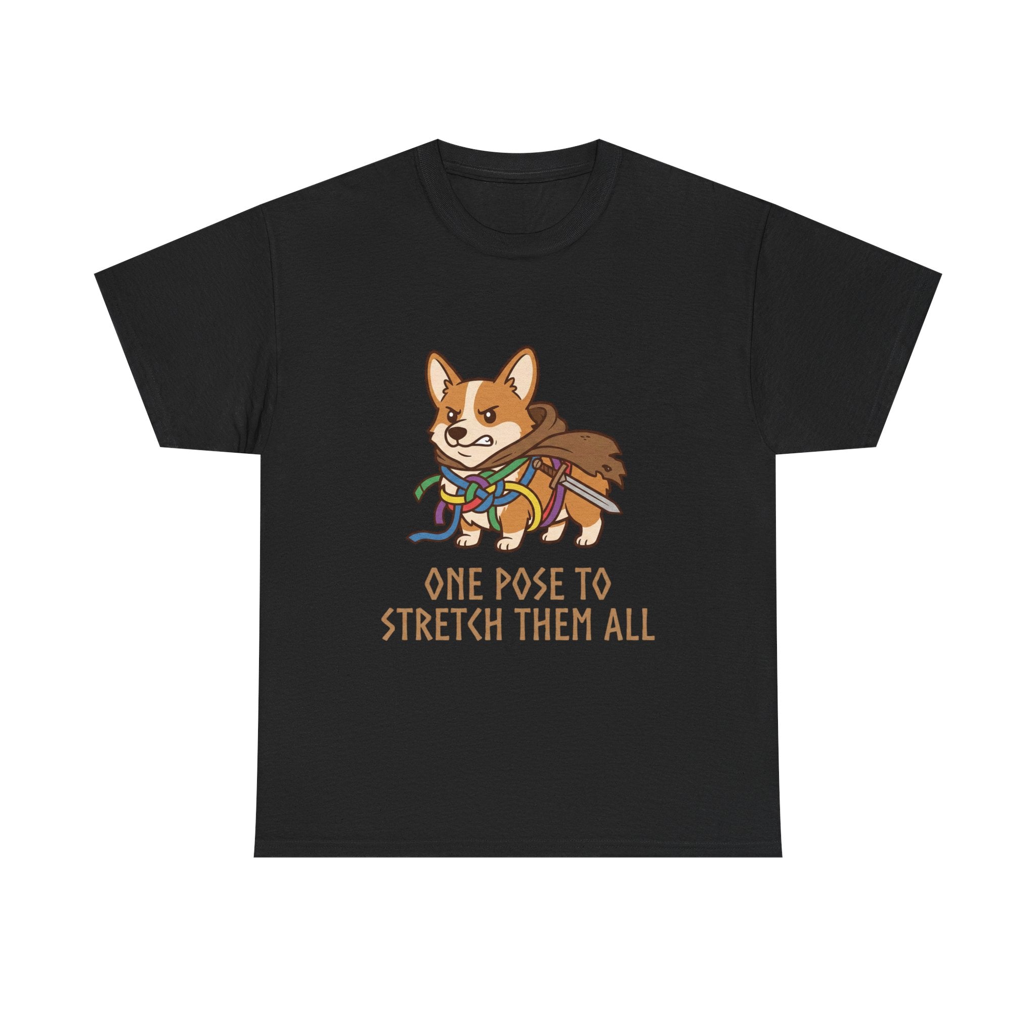 Corgi Yoga T-Shirt — "One Pose to Stretch Them All" Cute Dog Tee