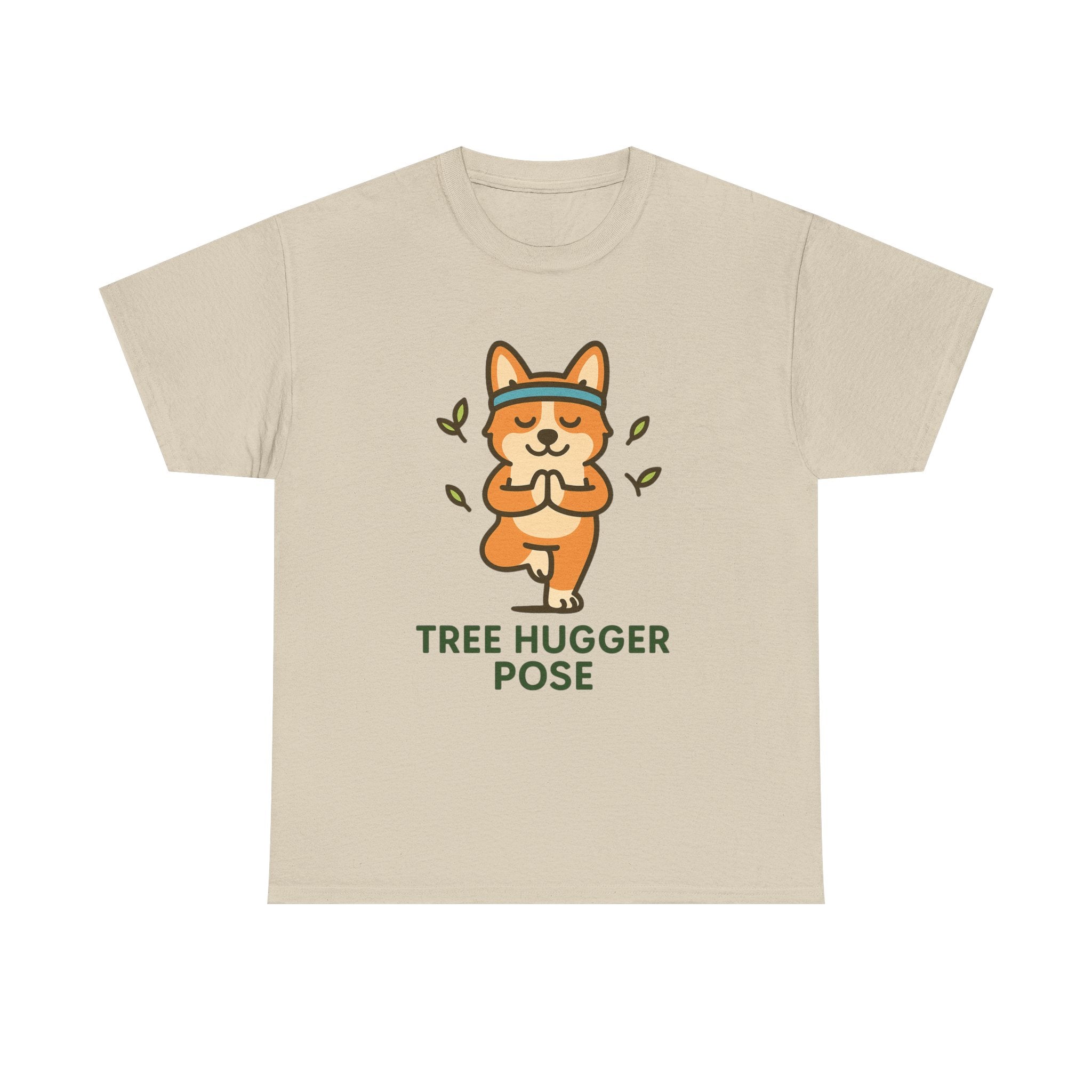 Tree Hugger Pose – Yogloo Corgi Tree Pose Yoga T-Shirt | Cute Eco-Yoga Gift, Mindfulness Tee