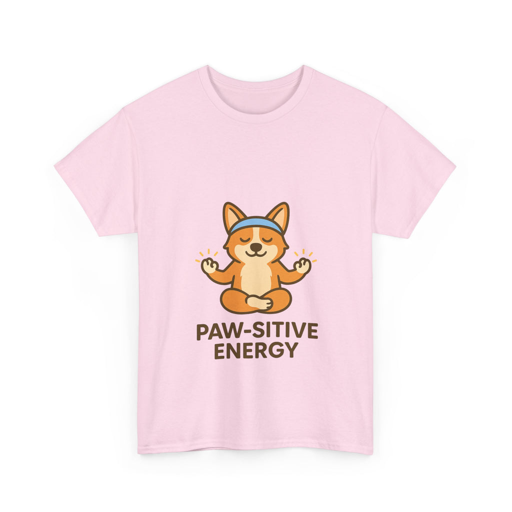 Paw-sitive Energy – Yogloo Meditating Corgi Yoga T-Shirt | Mindfulness Tee, Glowing Paws Design
