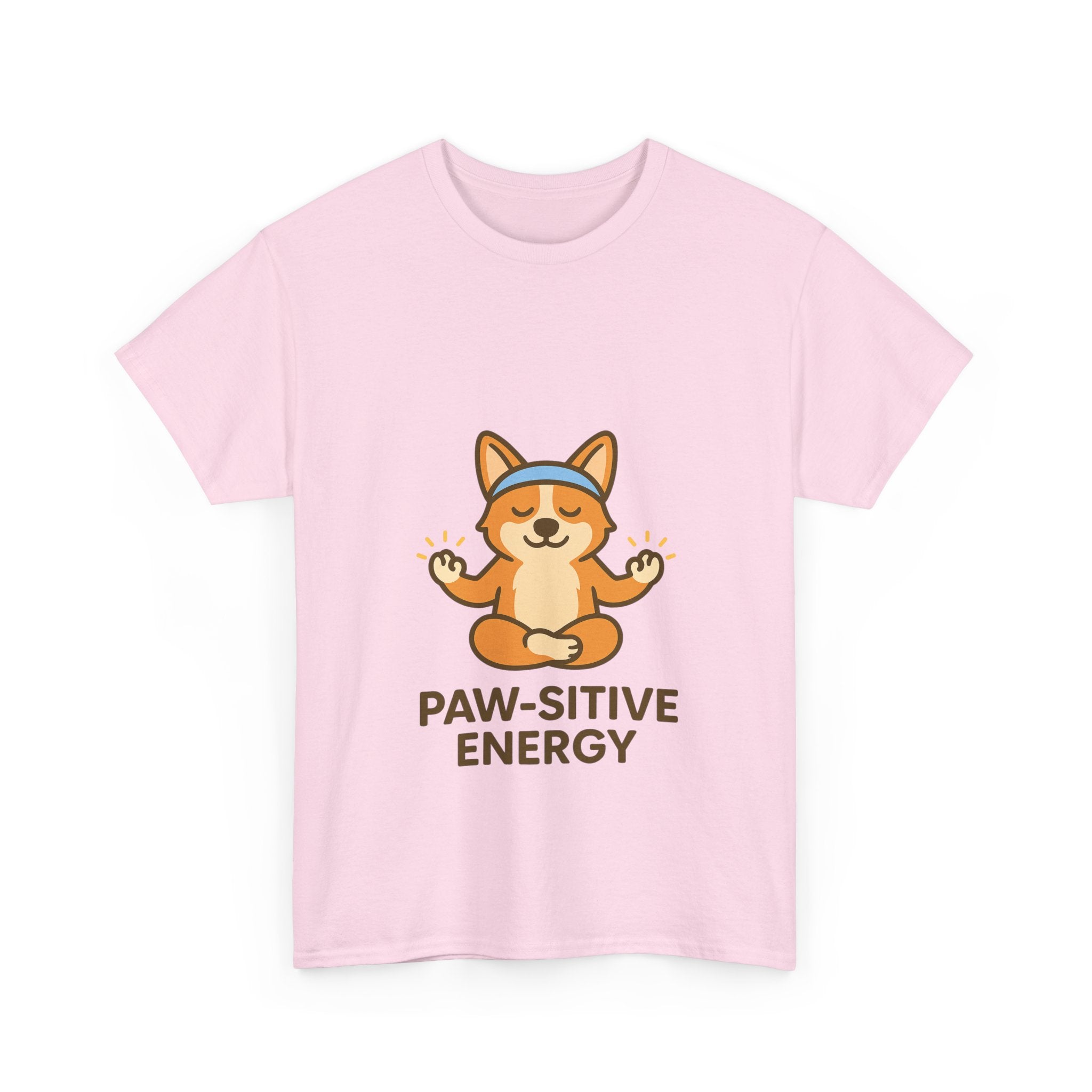 Paw-sitive Energy – Yogloo Meditating Corgi Yoga T-Shirt | Mindfulness Tee, Glowing Paws Design