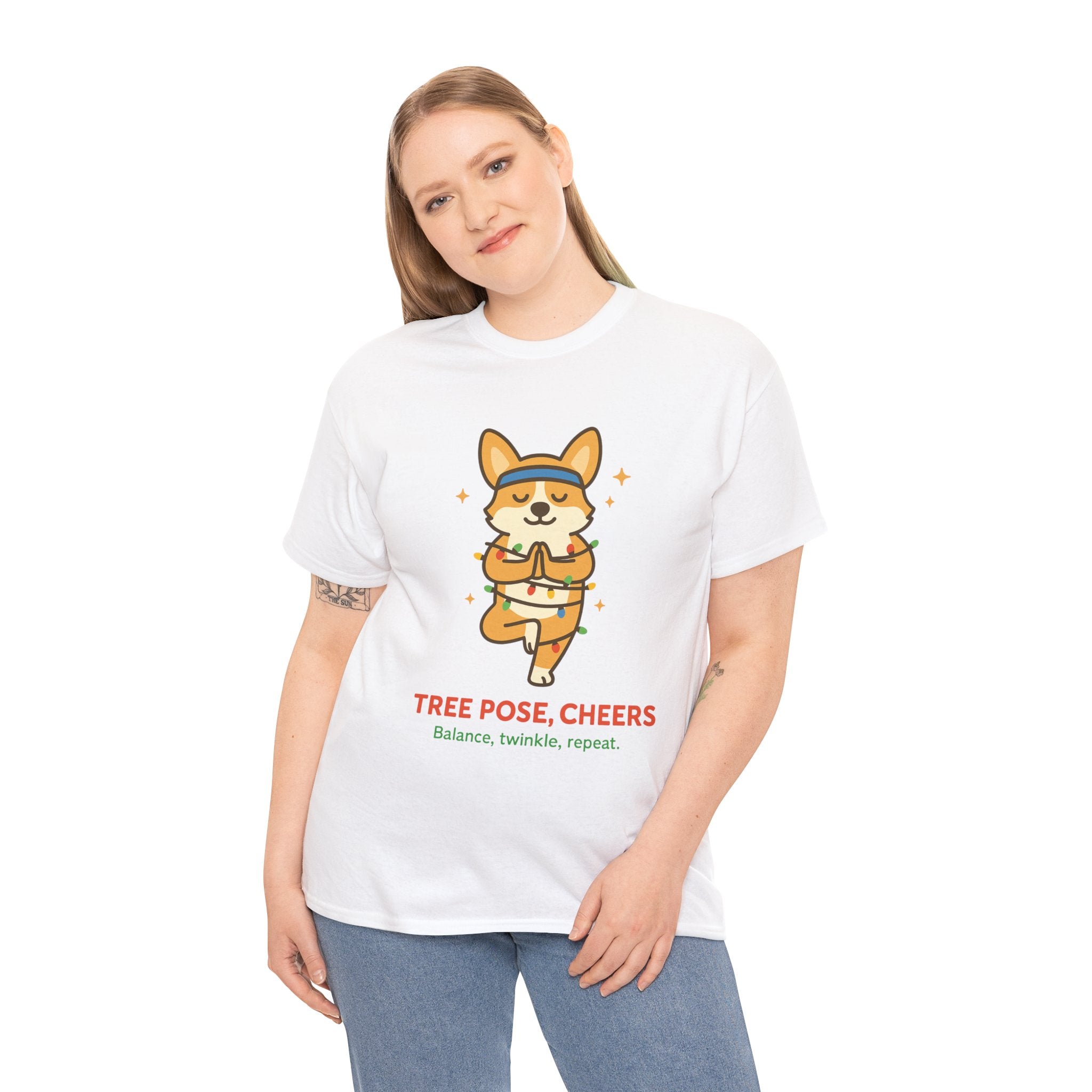 Tree Pose, Tree Cheers – Festive Balance Tee