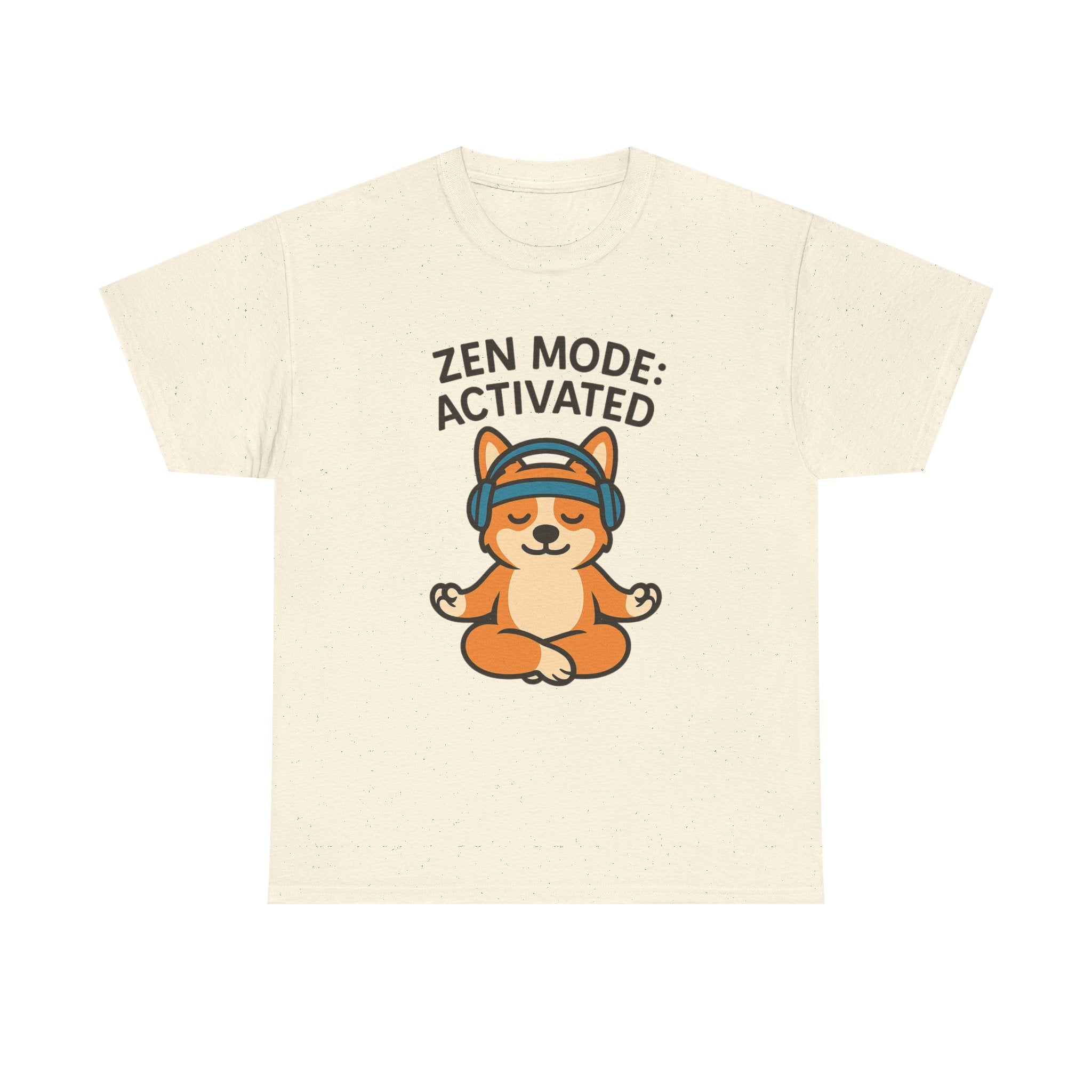 Zen Mode: Activated – Yogloo Headphones Lotus Pose Yoga T-Shirt | Mindful Corgi Tee, Music Lover Gift