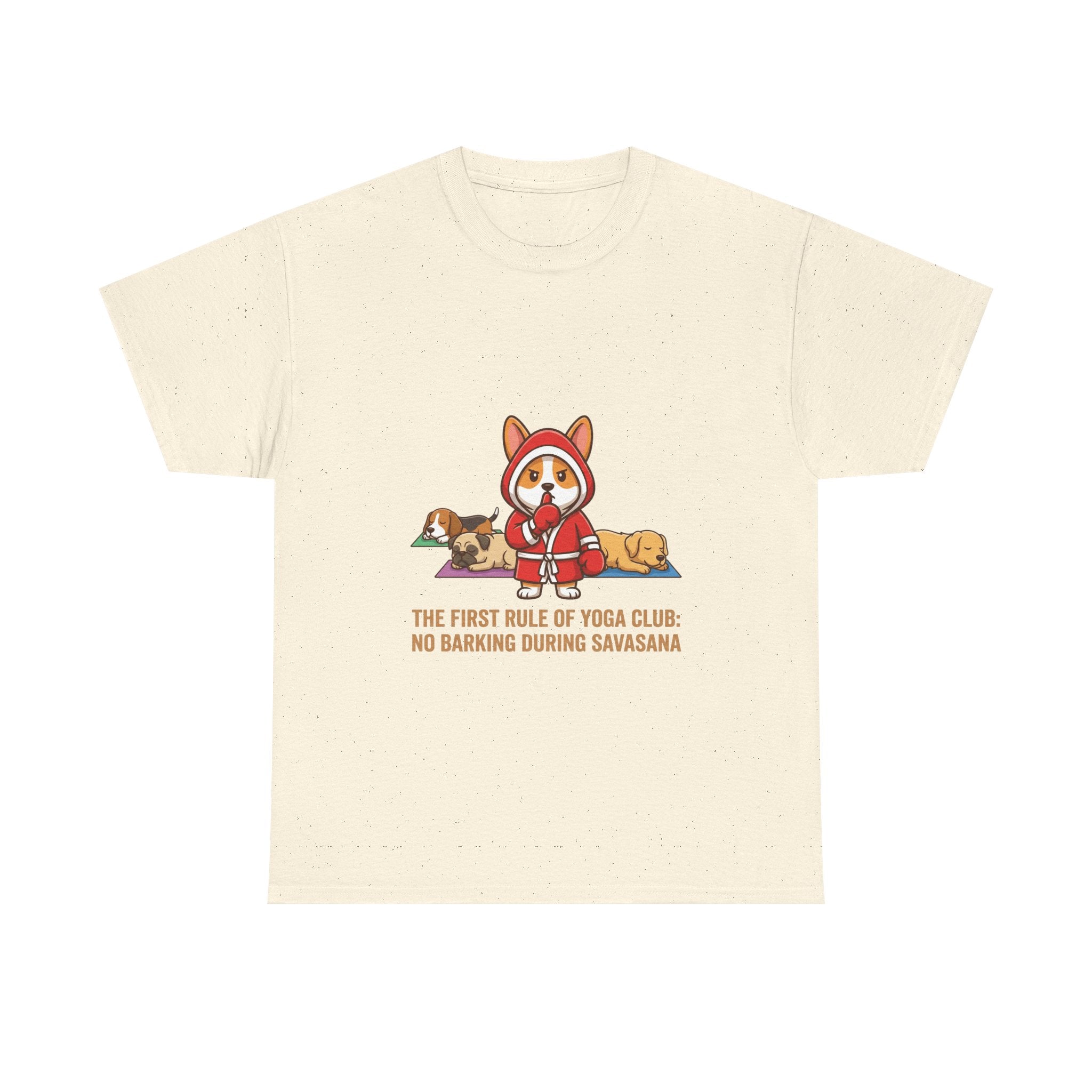 Yoga Corgi T-Shirt — "No Barking During Savasana" Funny Dog Yoga Tee