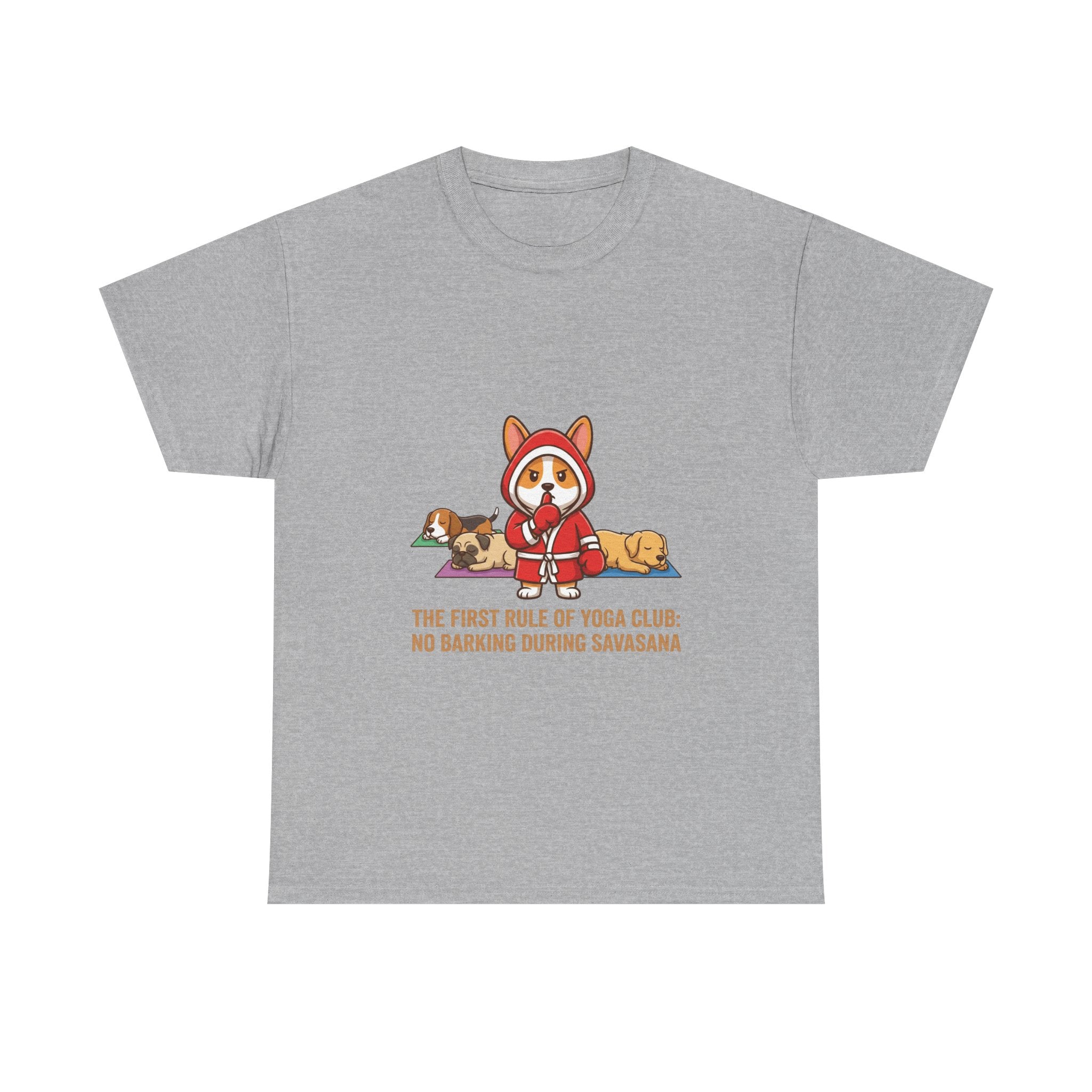 Yoga Corgi T-Shirt — "No Barking During Savasana" Funny Dog Yoga Tee