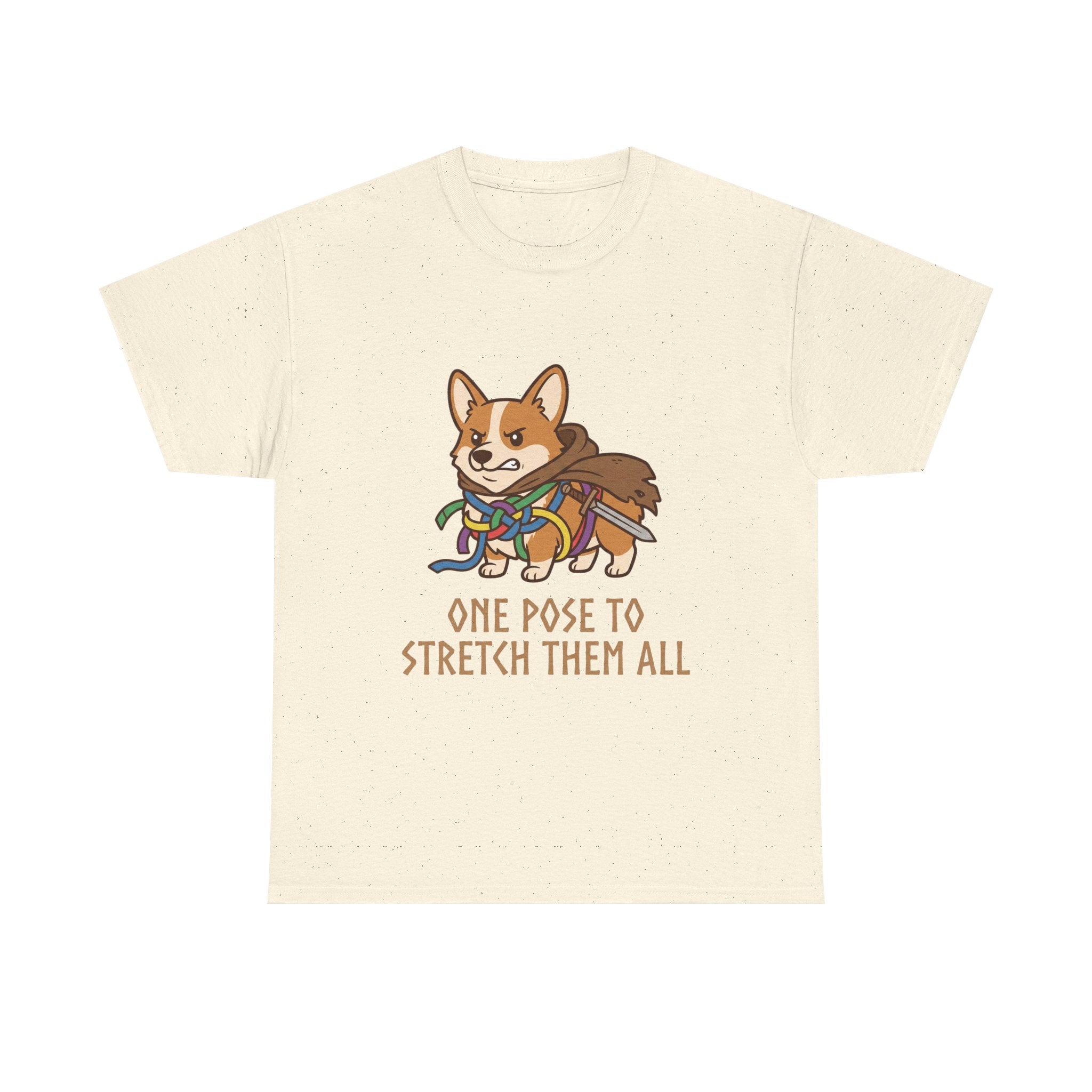 Corgi Yoga T-Shirt — "One Pose to Stretch Them All" Cute Dog Tee
