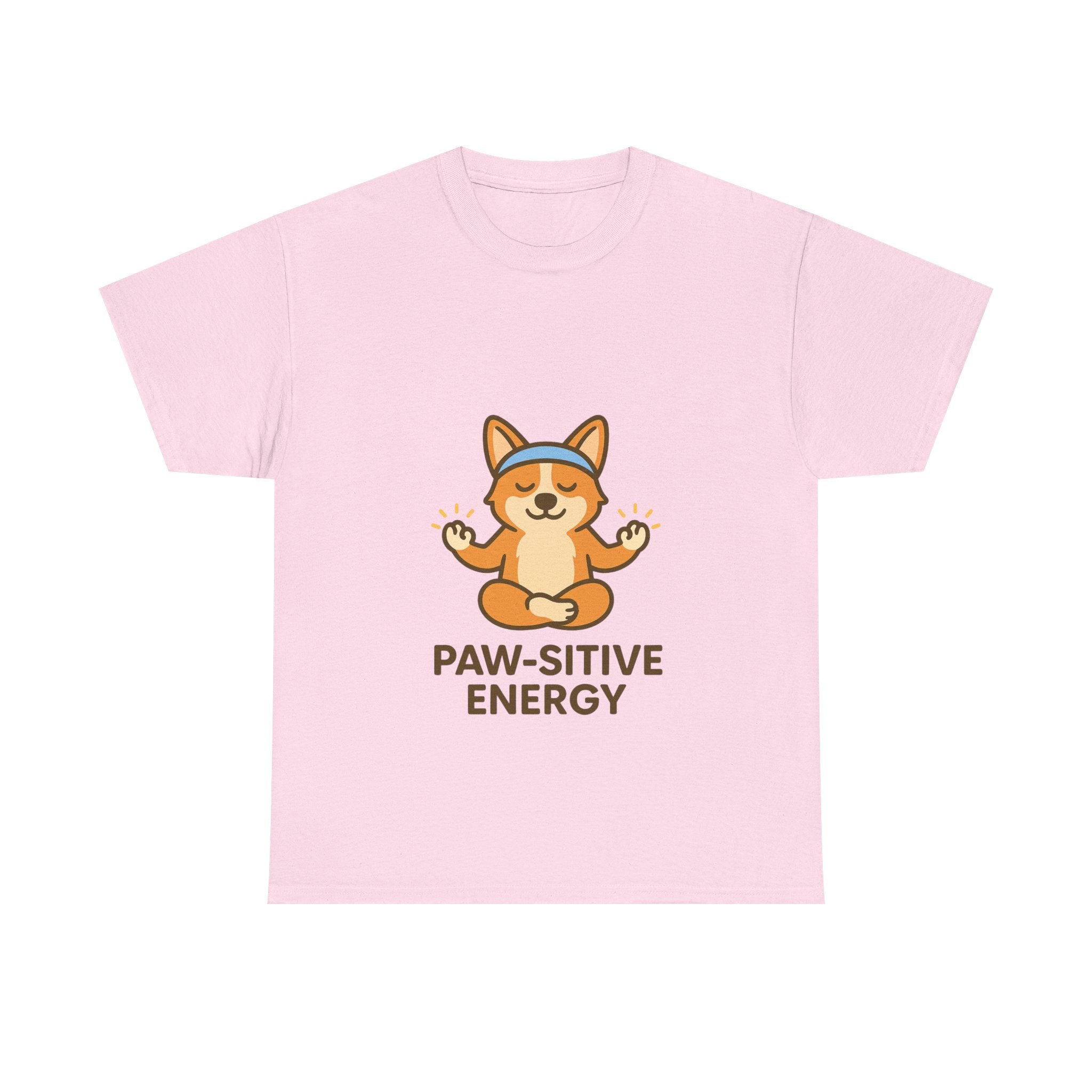 Paw-sitive Energy – Yogloo Meditating Corgi Yoga T-Shirt | Mindfulness Tee, Glowing Paws Design