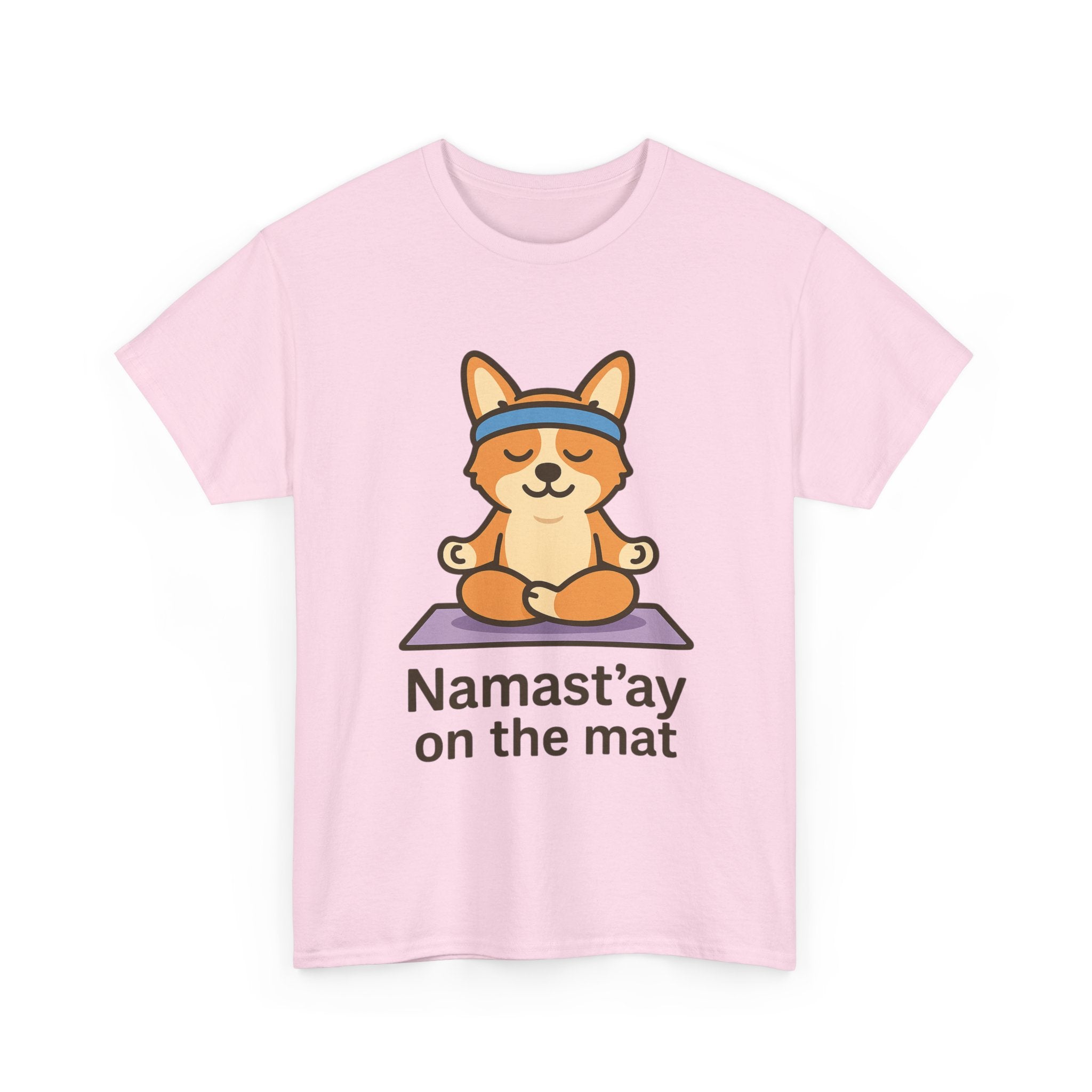 Namast’ay on the Mat – Yogloo Lotus Pose Yoga T-Shirt | Cute Corgi Mindfulness Tee