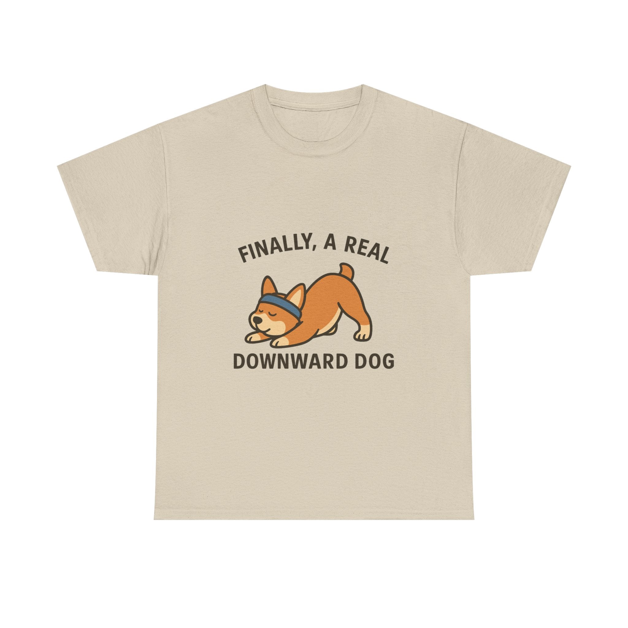 “Finally, a REAL Downward Dog” T-Shirt – Yogloo Collection