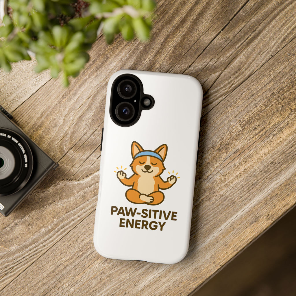 iPhone Case — "Paw-sitive Energy" Corgi Yoga Protective Cover