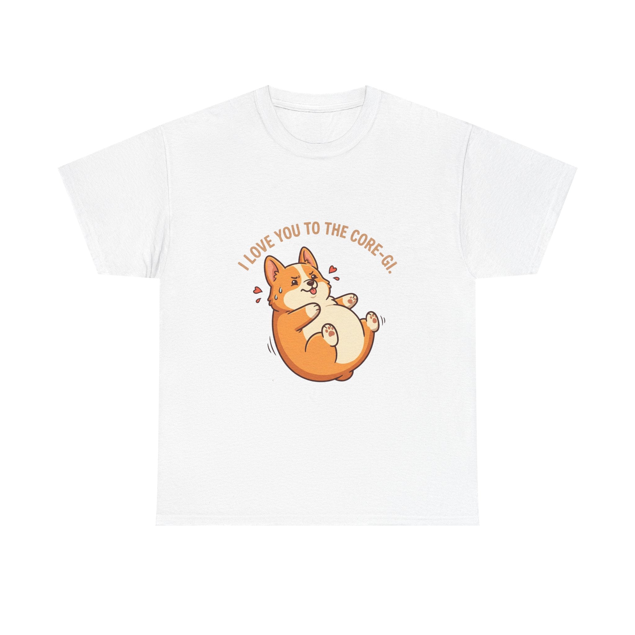 I Love You to the Core-gi Workout Pun T-Shirt — Funny Fitness Valentine’s Gift