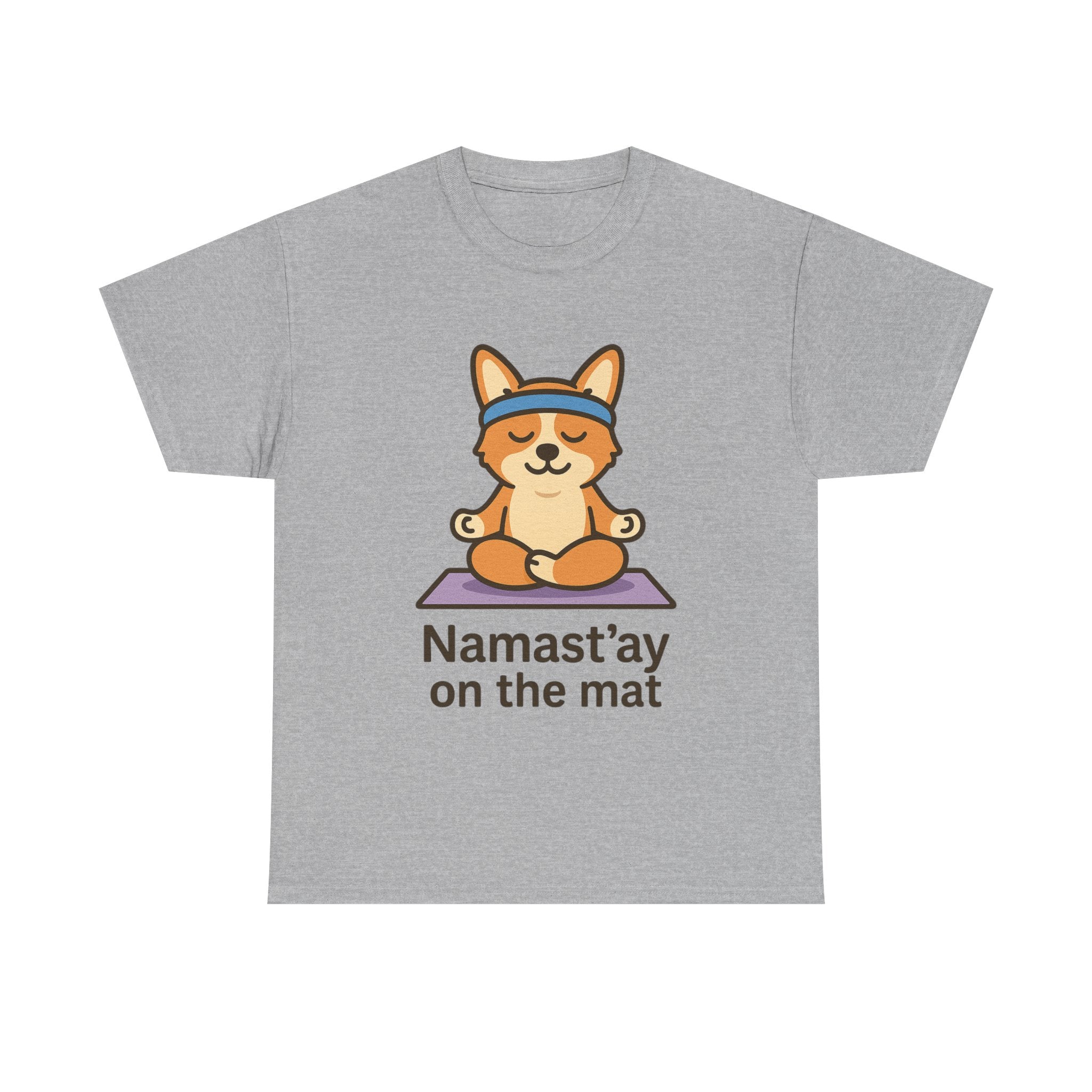 Namast’ay on the Mat – Yogloo Lotus Pose Yoga T-Shirt | Cute Corgi Mindfulness Tee