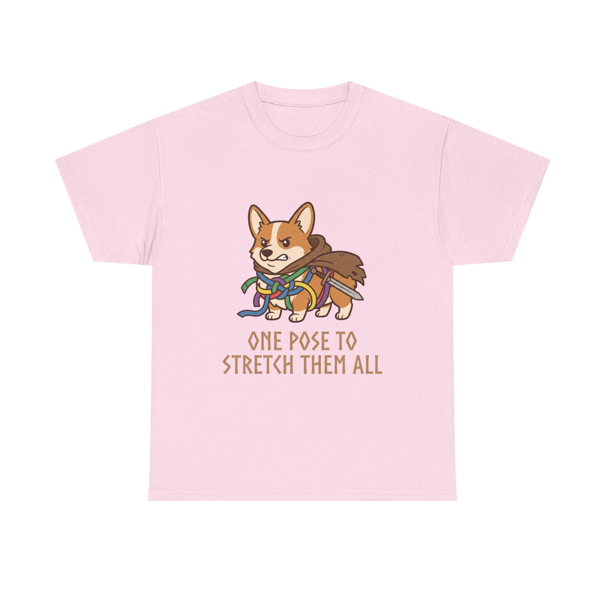 Corgi Yoga T-Shirt — "One Pose to Stretch Them All" Cute Dog Tee