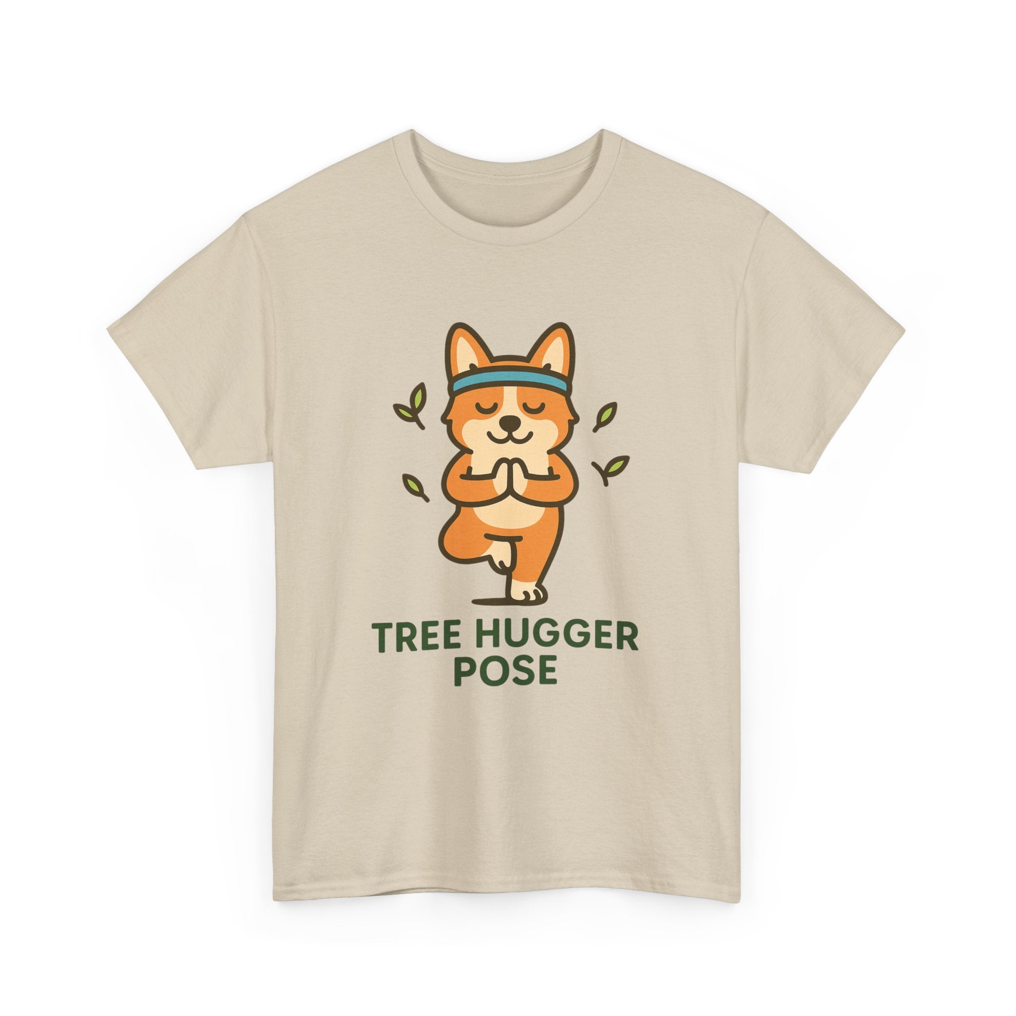 Tree Hugger Pose – Yogloo Corgi Tree Pose Yoga T-Shirt | Cute Eco-Yoga Gift, Mindfulness Tee