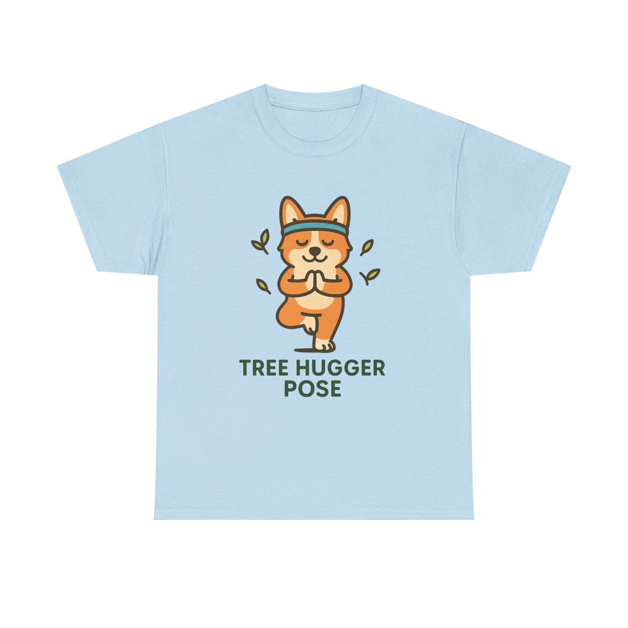 Tree Hugger Pose – Yogloo Corgi Tree Pose Yoga T-Shirt | Cute Eco-Yoga Gift, Mindfulness Tee