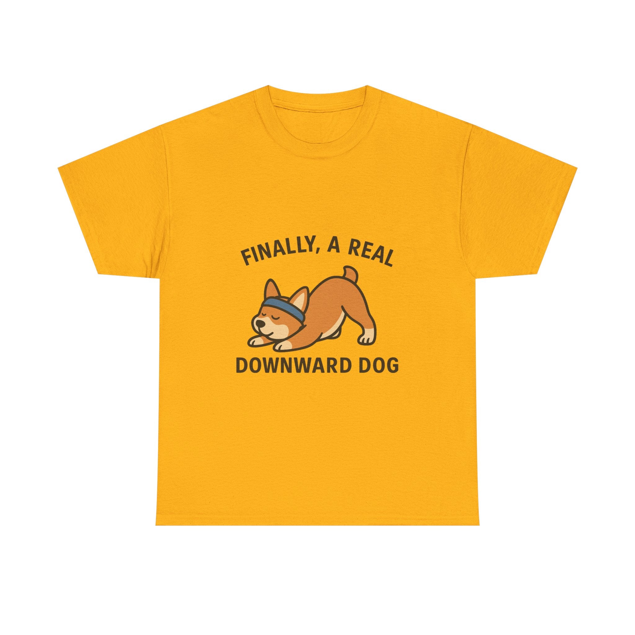 “Finally, a REAL Downward Dog” T-Shirt – Yogloo Collection