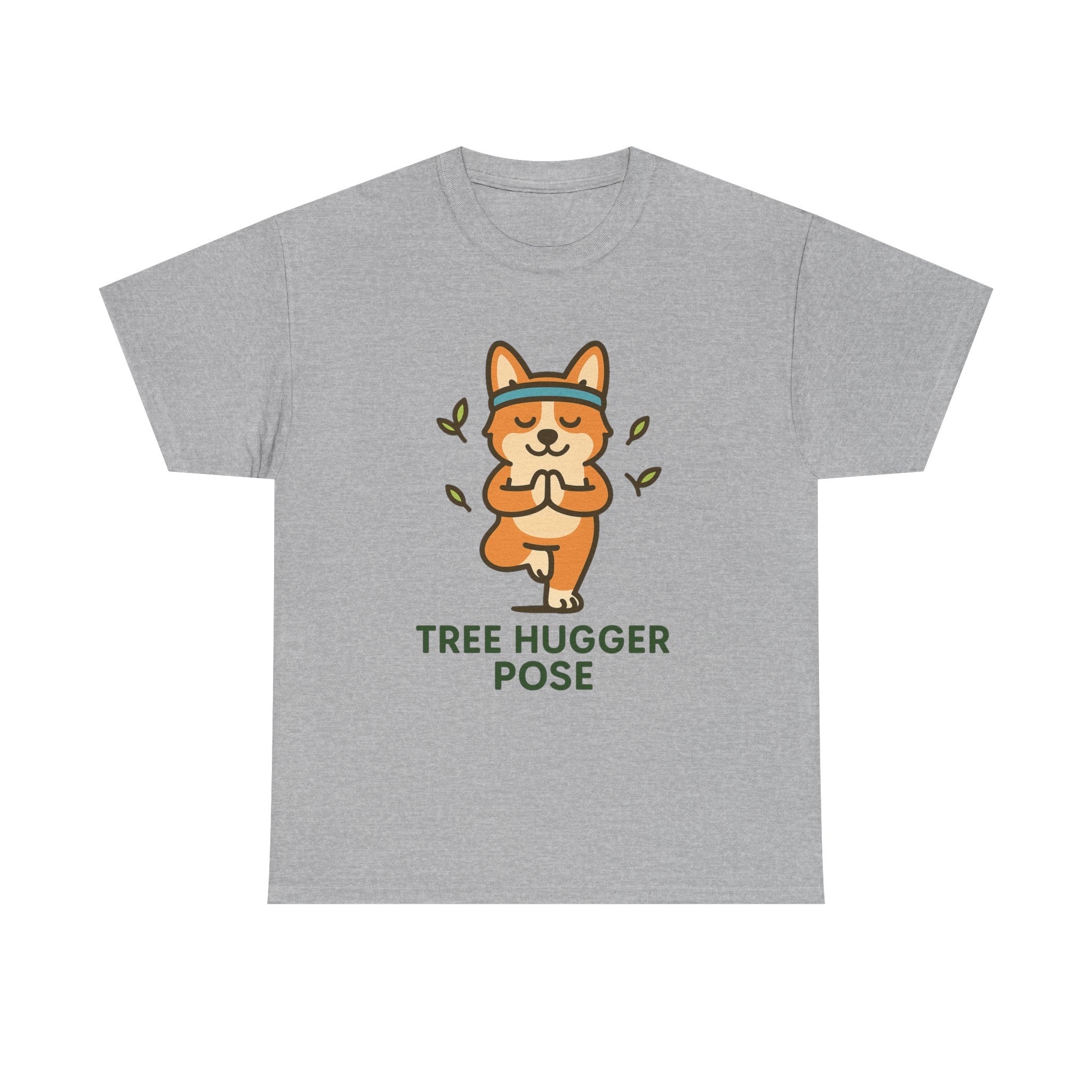 Tree Hugger Pose – Yogloo Corgi Tree Pose Yoga T-Shirt | Cute Eco-Yoga Gift, Mindfulness Tee