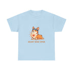 "Heart Wide Open" Corgi Yoga Shirt – Wholesome & Cute Valentine’s Apparel