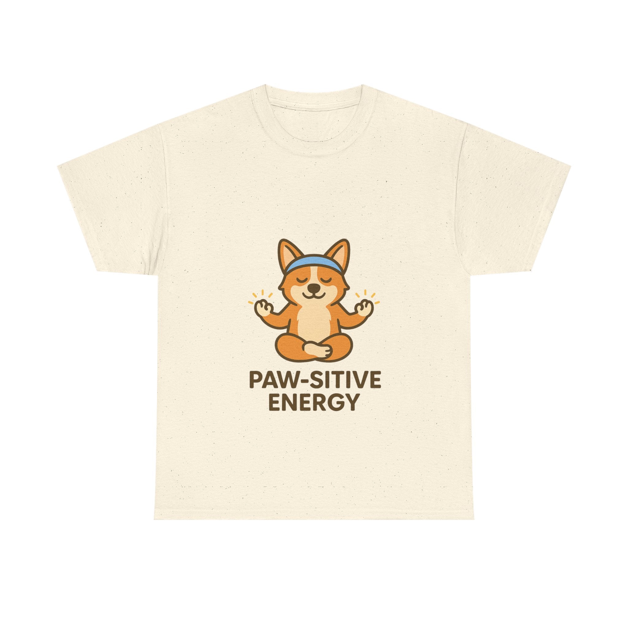 Paw-sitive Energy – Yogloo Meditating Corgi Yoga T-Shirt | Mindfulness Tee, Glowing Paws Design