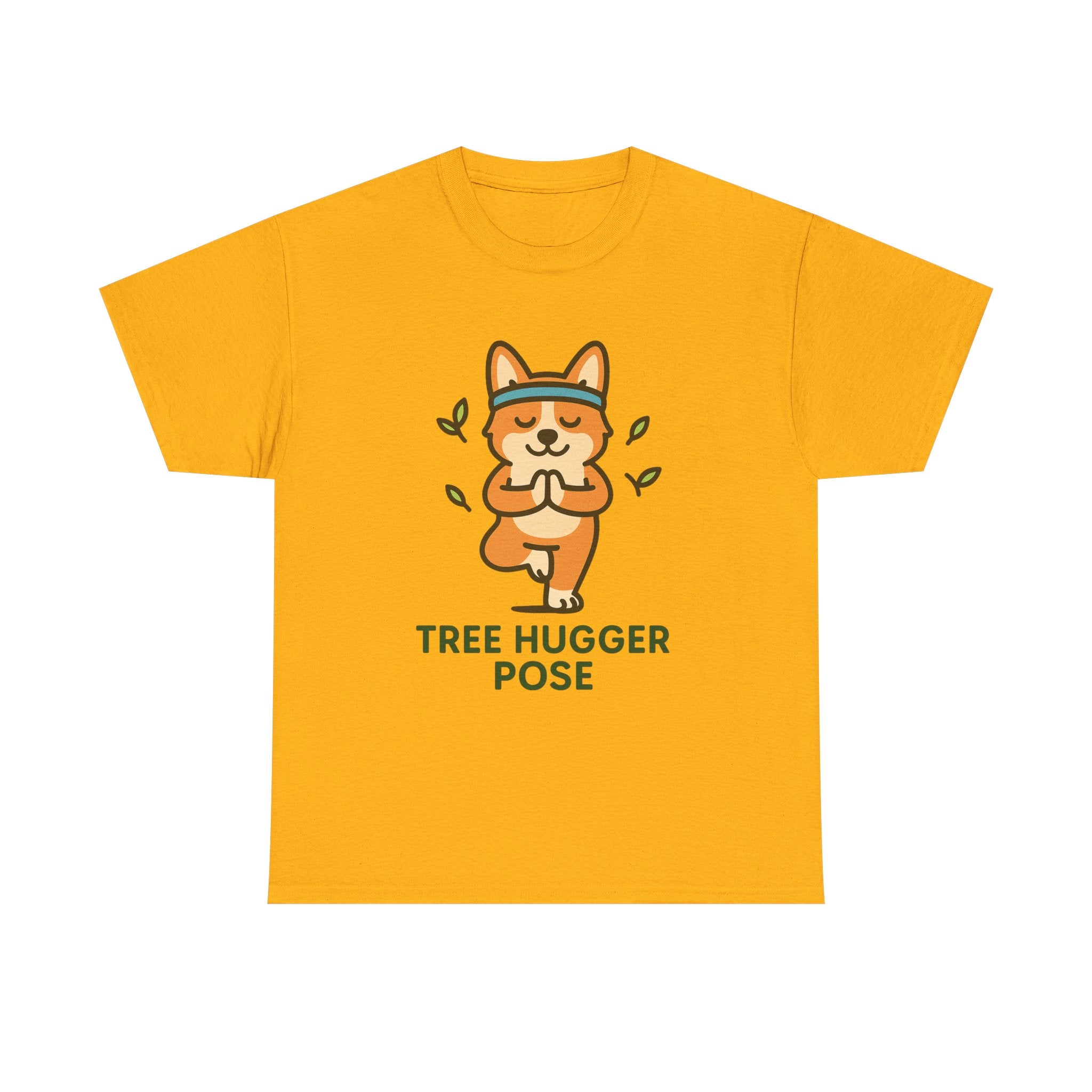 Tree Hugger Pose – Yogloo Corgi Tree Pose Yoga T-Shirt | Cute Eco-Yoga Gift, Mindfulness Tee