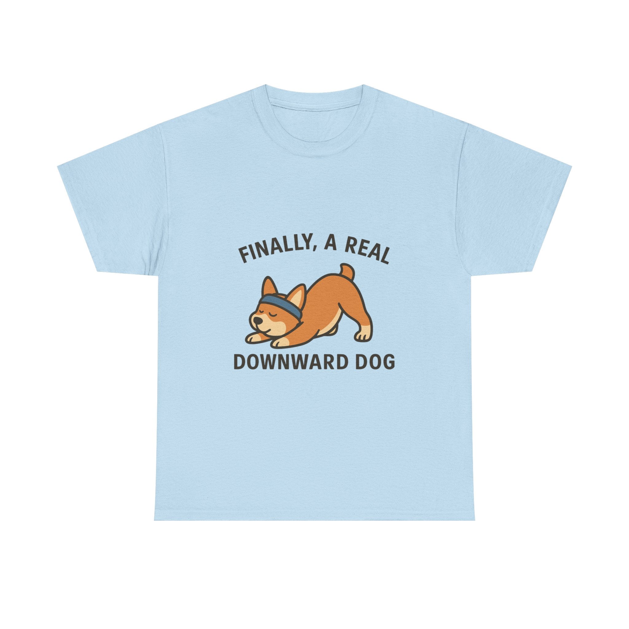 “Finally, a REAL Downward Dog” T-Shirt – Yogloo Collection
