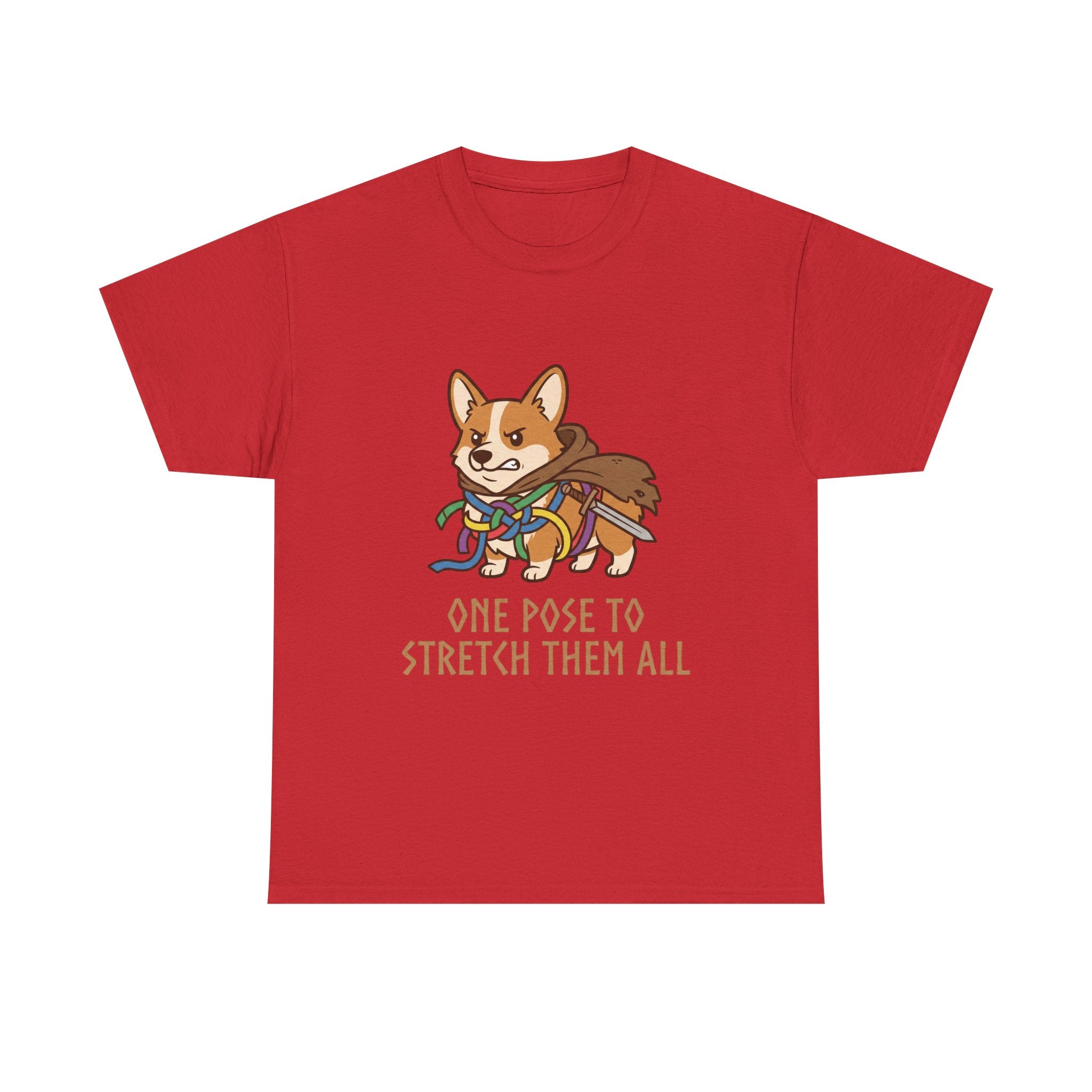 Corgi Yoga T-Shirt — "One Pose to Stretch Them All" Cute Dog Tee
