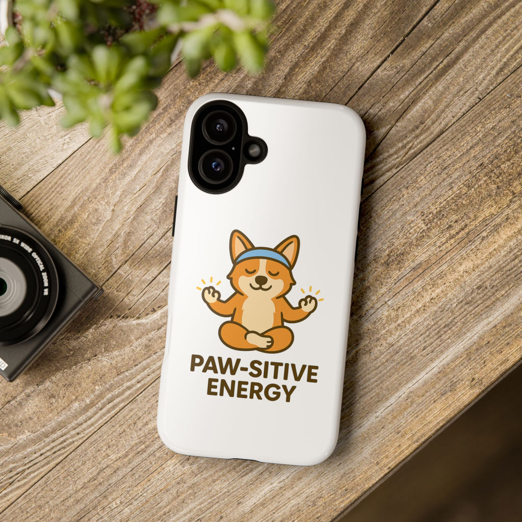 iPhone Case — "Paw-sitive Energy" Corgi Yoga Protective Cover