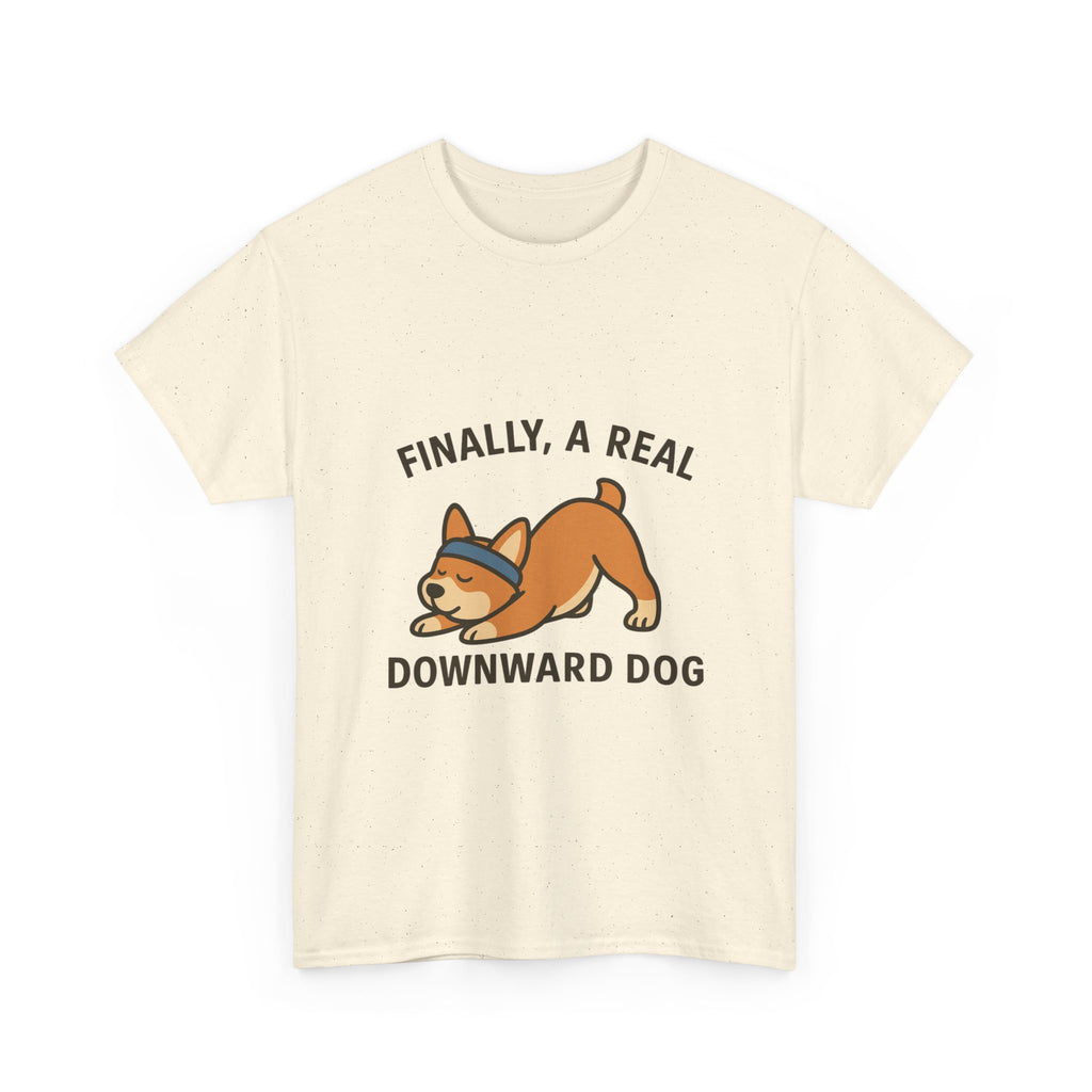 “Finally, a REAL Downward Dog” T-Shirt – Yogloo Collection