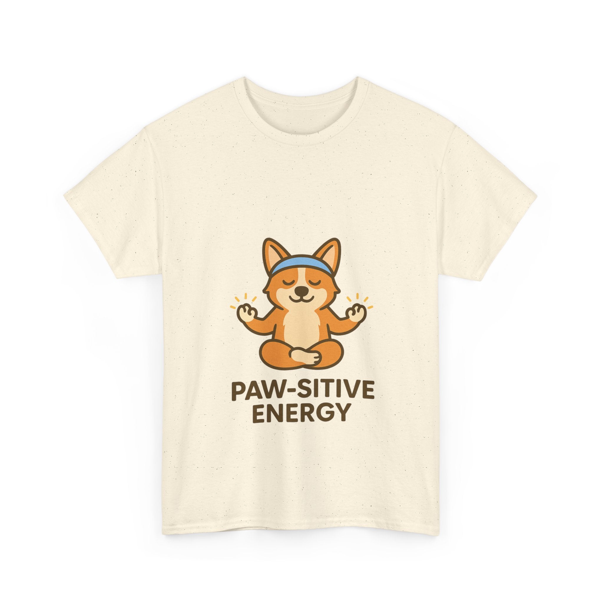 Paw-sitive Energy – Yogloo Meditating Corgi Yoga T-Shirt | Mindfulness Tee, Glowing Paws Design
