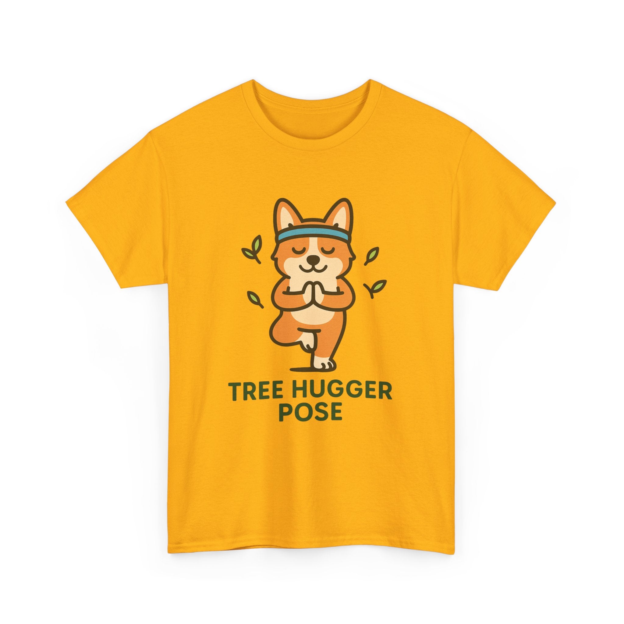 Tree Hugger Pose – Yogloo Corgi Tree Pose Yoga T-Shirt | Cute Eco-Yoga Gift, Mindfulness Tee