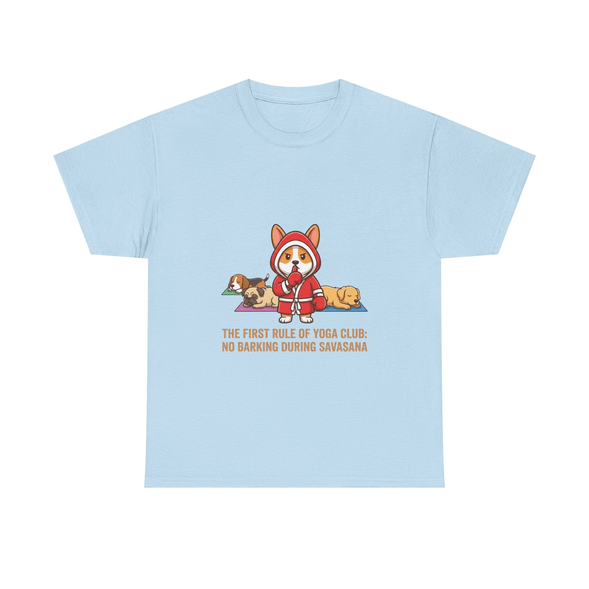 Yoga Corgi T-Shirt — "No Barking During Savasana" Funny Dog Yoga Tee
