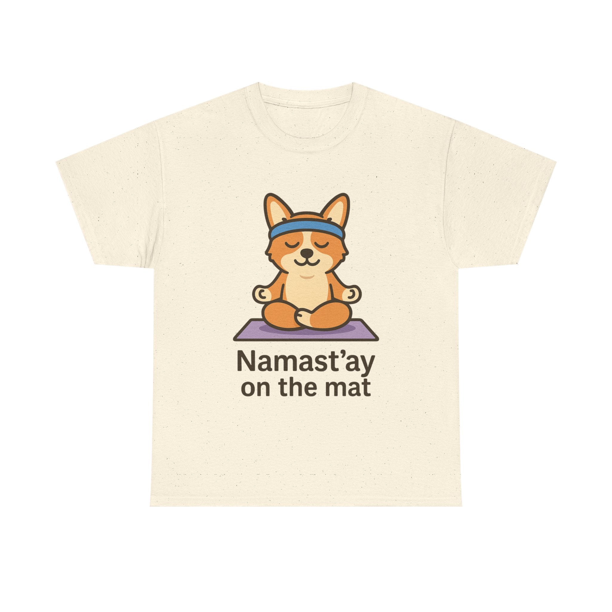 Namast’ay on the Mat – Yogloo Lotus Pose Yoga T-Shirt | Cute Corgi Mindfulness Tee