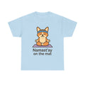 Namast’ay on the Mat – Yogloo Lotus Pose Yoga T-Shirt | Cute Corgi Mindfulness Tee