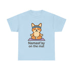 Namast’ay on the Mat – Yogloo Lotus Pose Yoga T-Shirt | Cute Corgi Mindfulness Tee